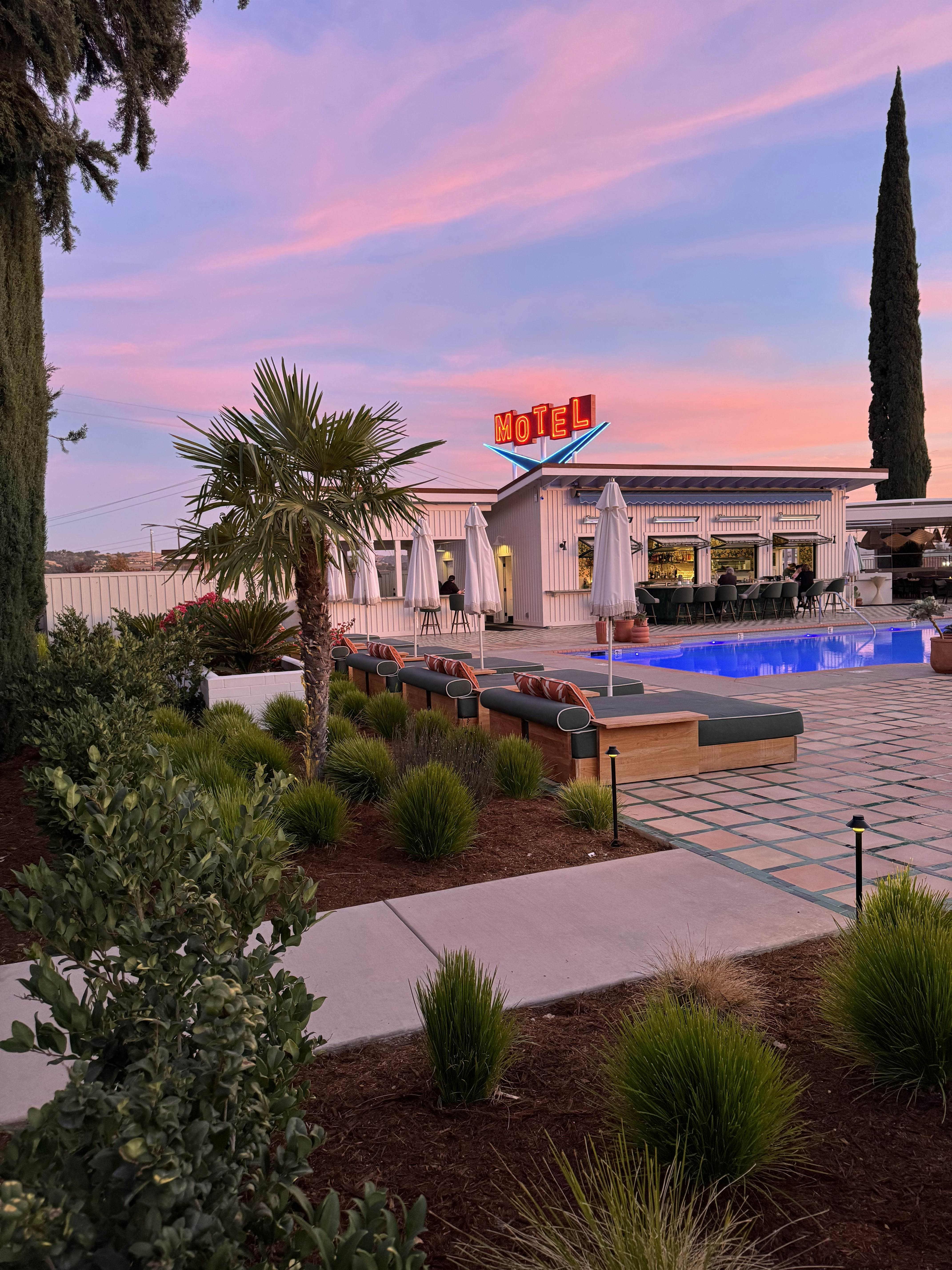 The poolside scene at an LA hotel.