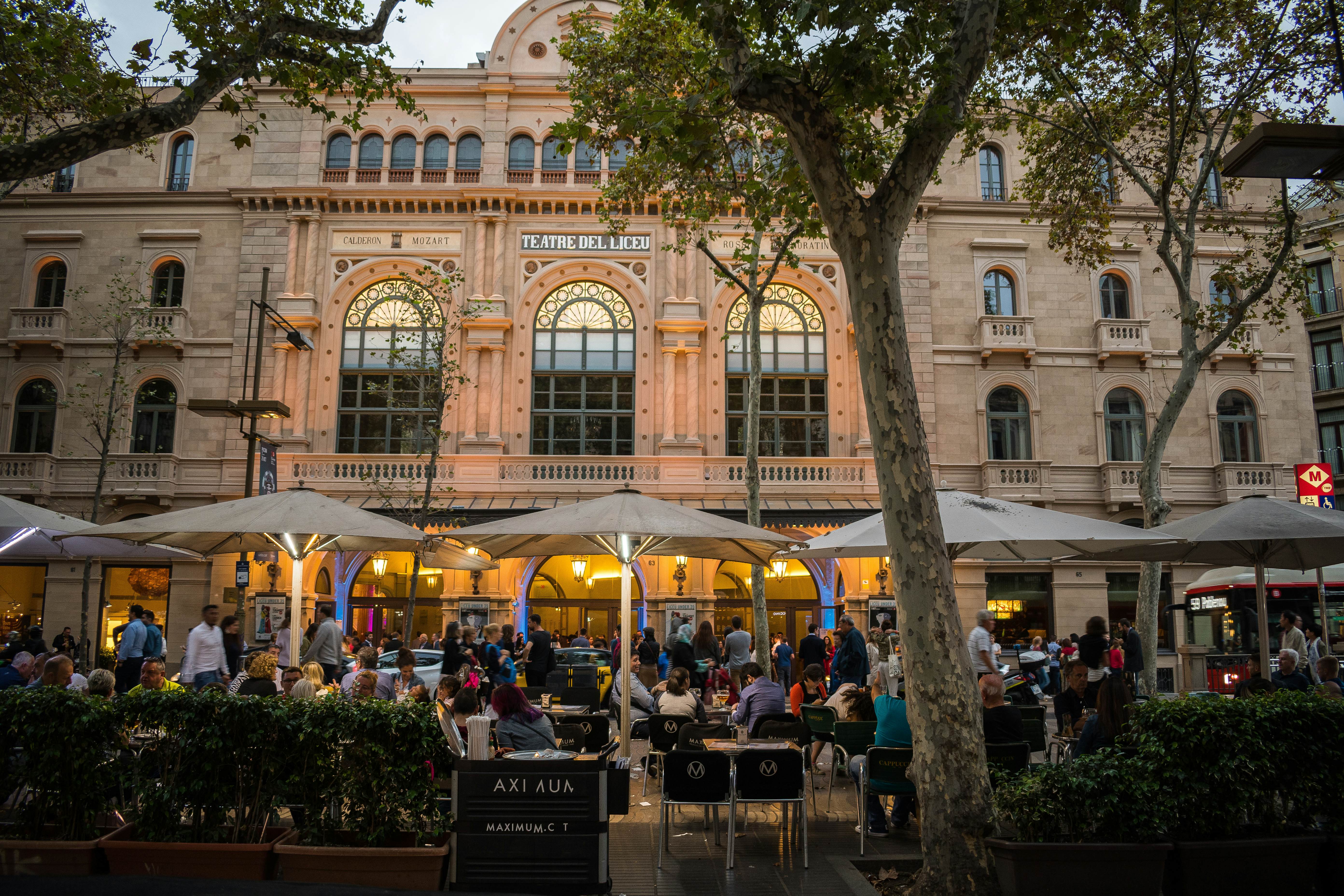 The Liceu theatre facade in Barceloa