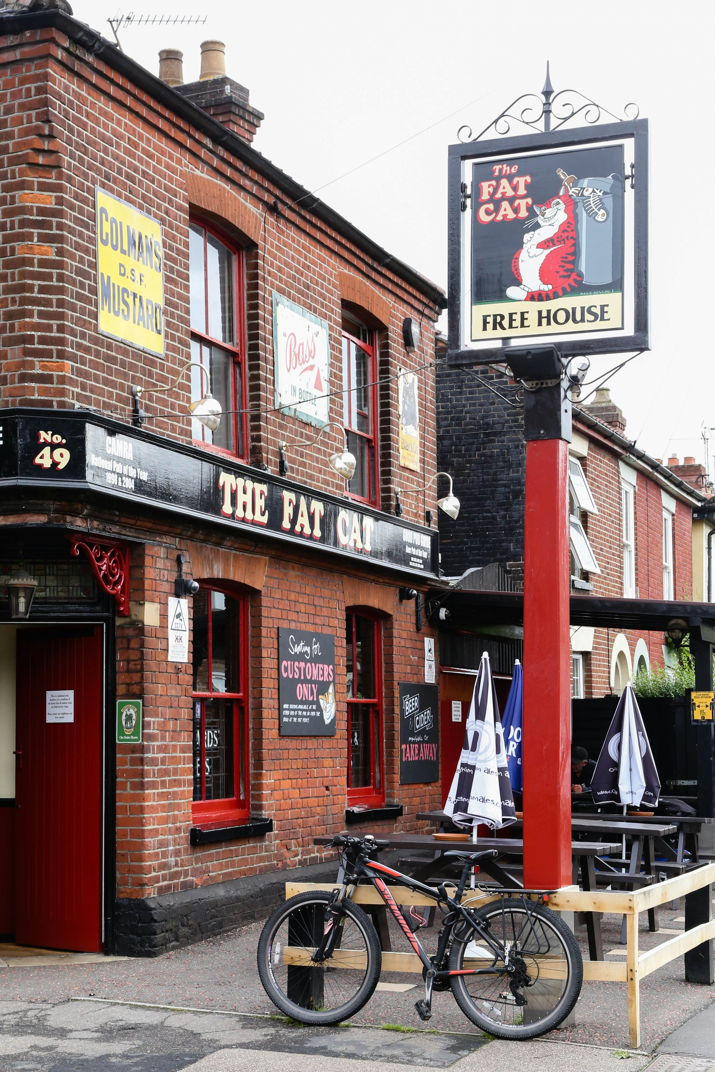 Exterior of The Fat Cat Pub in Norwich.