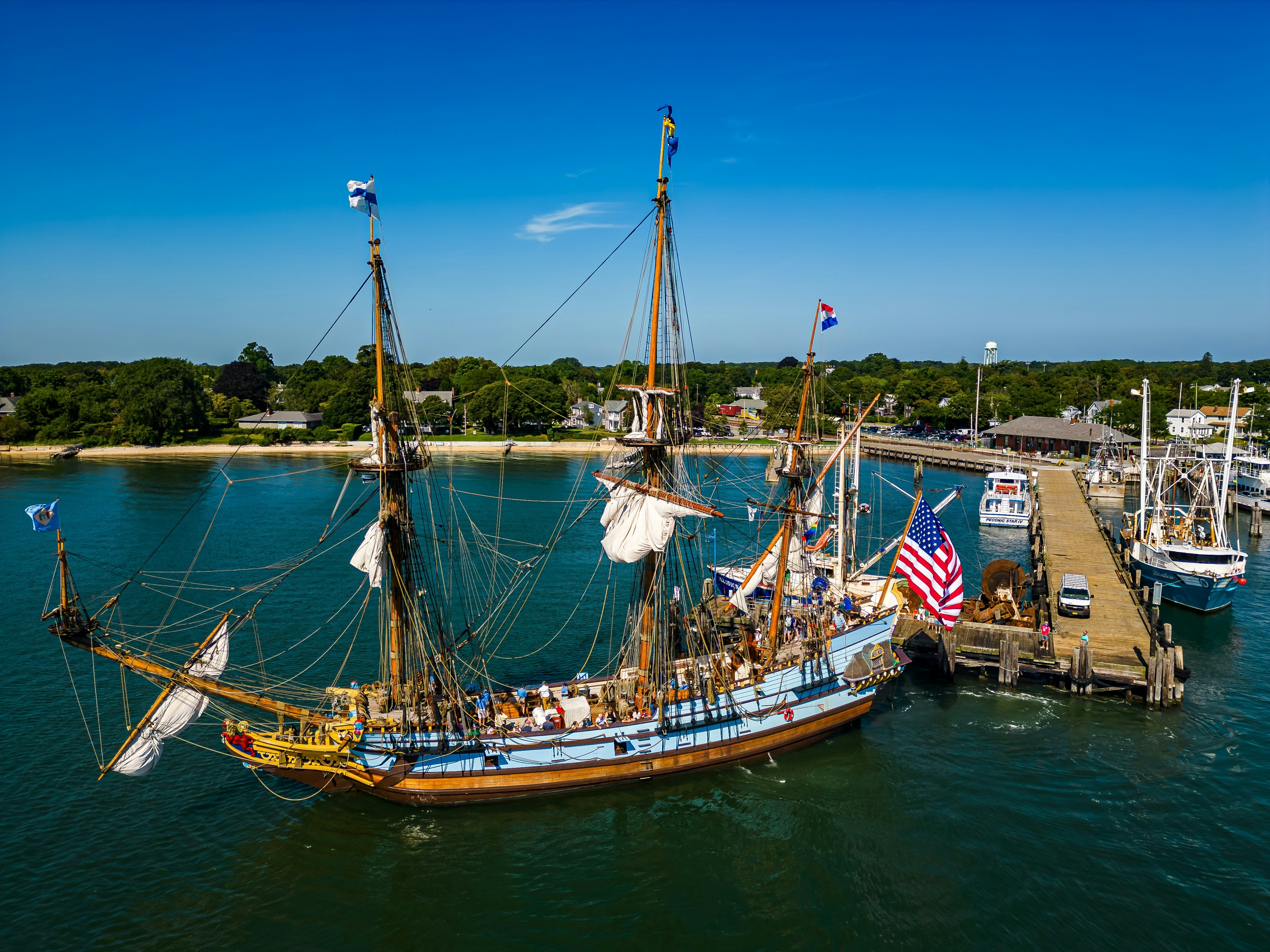 The Kalmar Nyckel is a replica of the Dutch-built ship that carried Swedish settlers to North America.