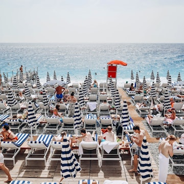 Nice, France - September 17, 2023: Beaches in Nice in September, License Type: media, Download Time: 2025-03-07T20:24:34.000Z, User: rhylton_redventures, Editorial: true, purchase_order: 56530 - Guidebooks, job: Lonely Planet, client: Lonely Planet WIP, other: Rhianydd Hylton
