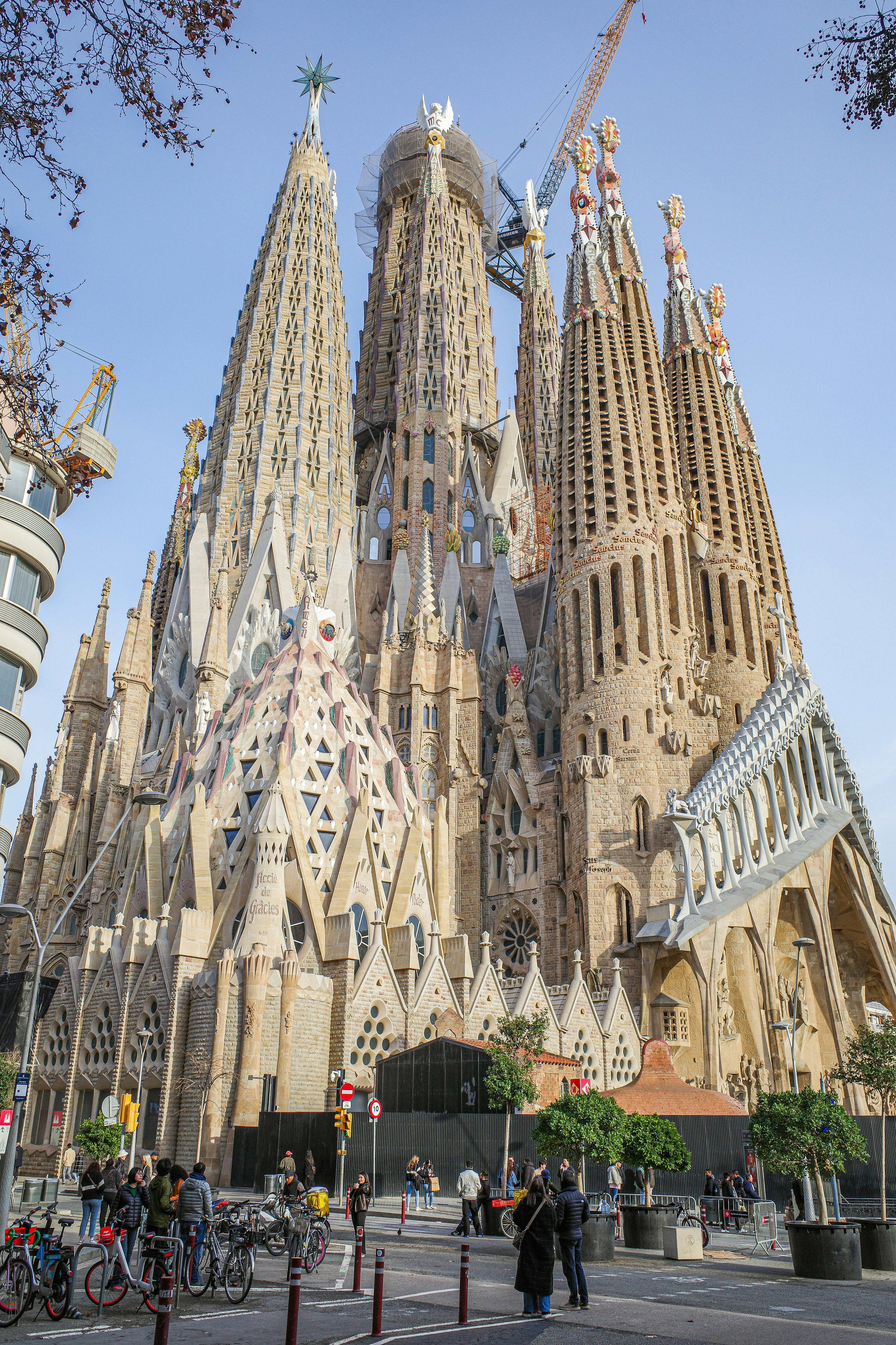 Exterior of the La Sagrada Familia by Antoni Gaudi in Barcelona