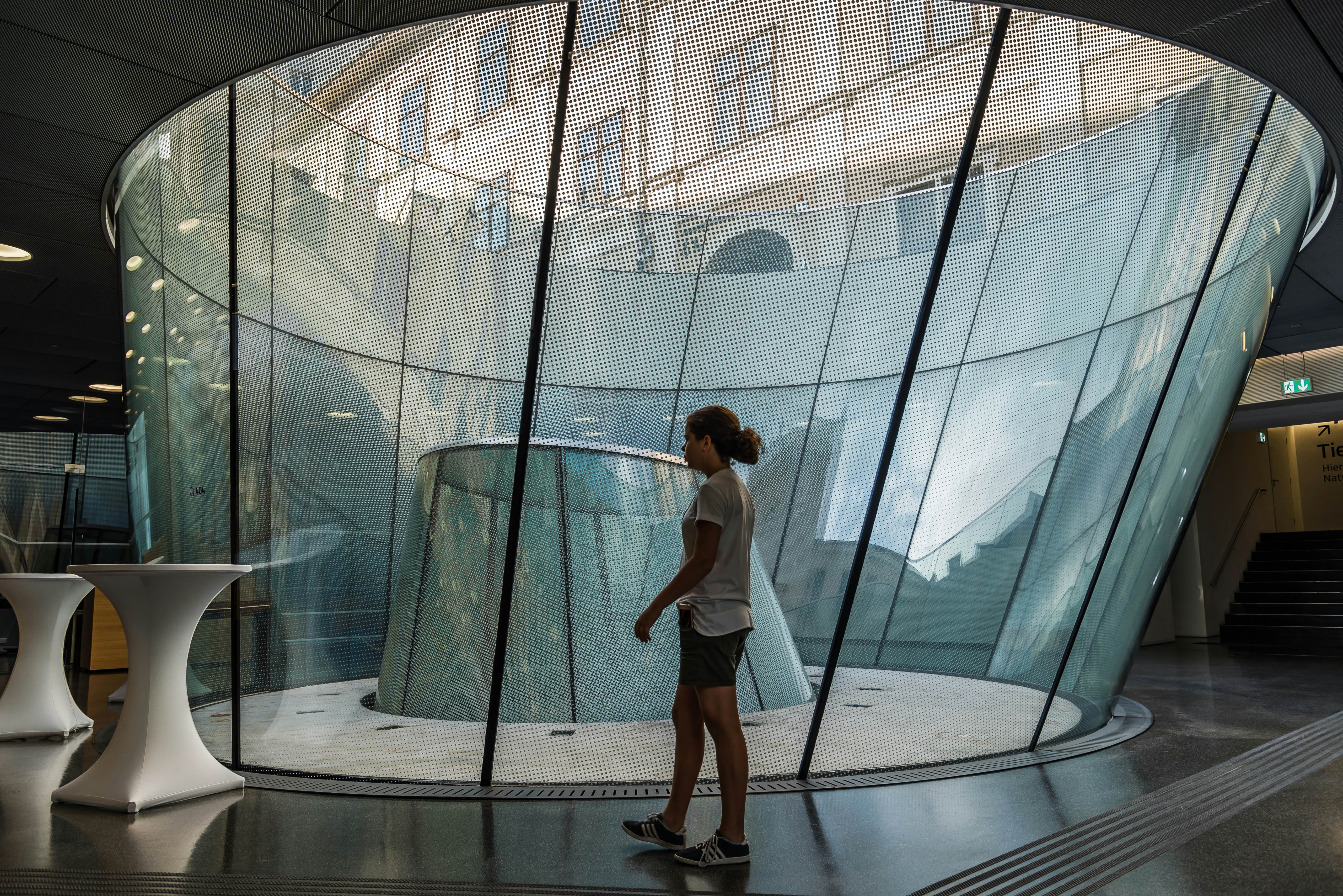 Interior view of skylight in Joanneumsviertel Museum of Graz.