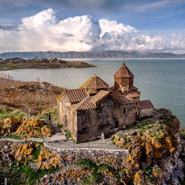 Hayravank Monastery on the shore of lake Sevan, Armenia License Type: media Download Time: 2024-01-04T15:53:25.000Z User: lonelyplanetmedia Is Editorial: No purchase_order: