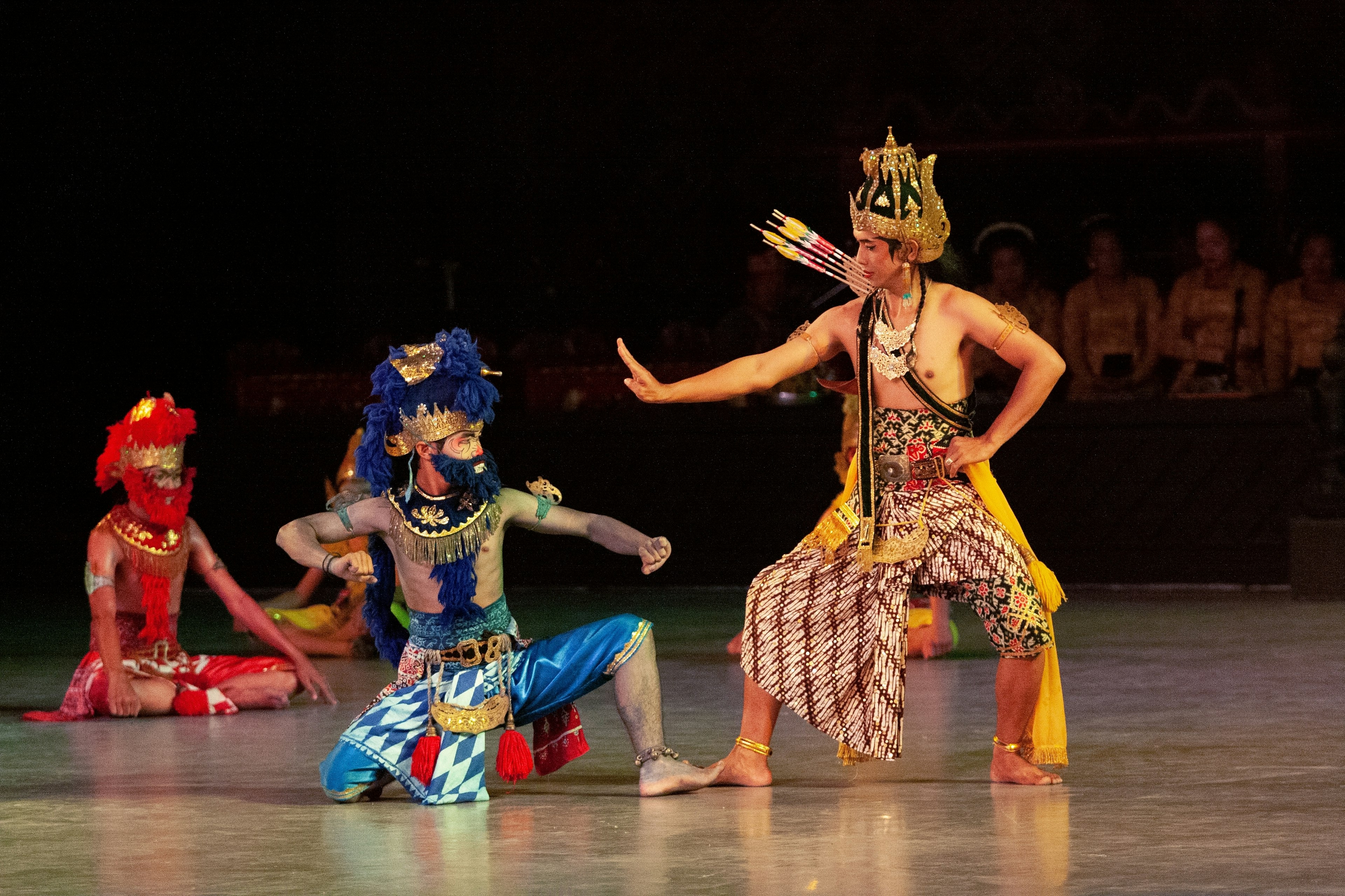 Dancers perform tales from the Hindu epics at the Ramayana Ballet at Prambanan Temple, Yogyakarta, Indonesia.