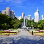 A colorful view towards the fountain and trees in the Hong Kong Zoological And Botanical Gardens., License Type: media, Download Time: 2025-03-10T19:57:02.000Z, User: dermothegarty77, Editorial: false, purchase_order: 56530 - Guidebooks, job: Global Publishing WI, client: China 17, other: Dermot Hegarty
