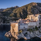 Mount Athos - Holy Mountain.
1206976348
RFC,  Shutterstock,  aerial,  church,  greece,  monks,  rocks,  holy mountain,  mount athos,  Building,  Cliff,  Lake,  Land,  Nature,  Newfoundland,  Outdoors,  Promontory,  Scenery,  Sea,  Water
Gregoriou Monastery in Mount Athos - Holy Mountain.