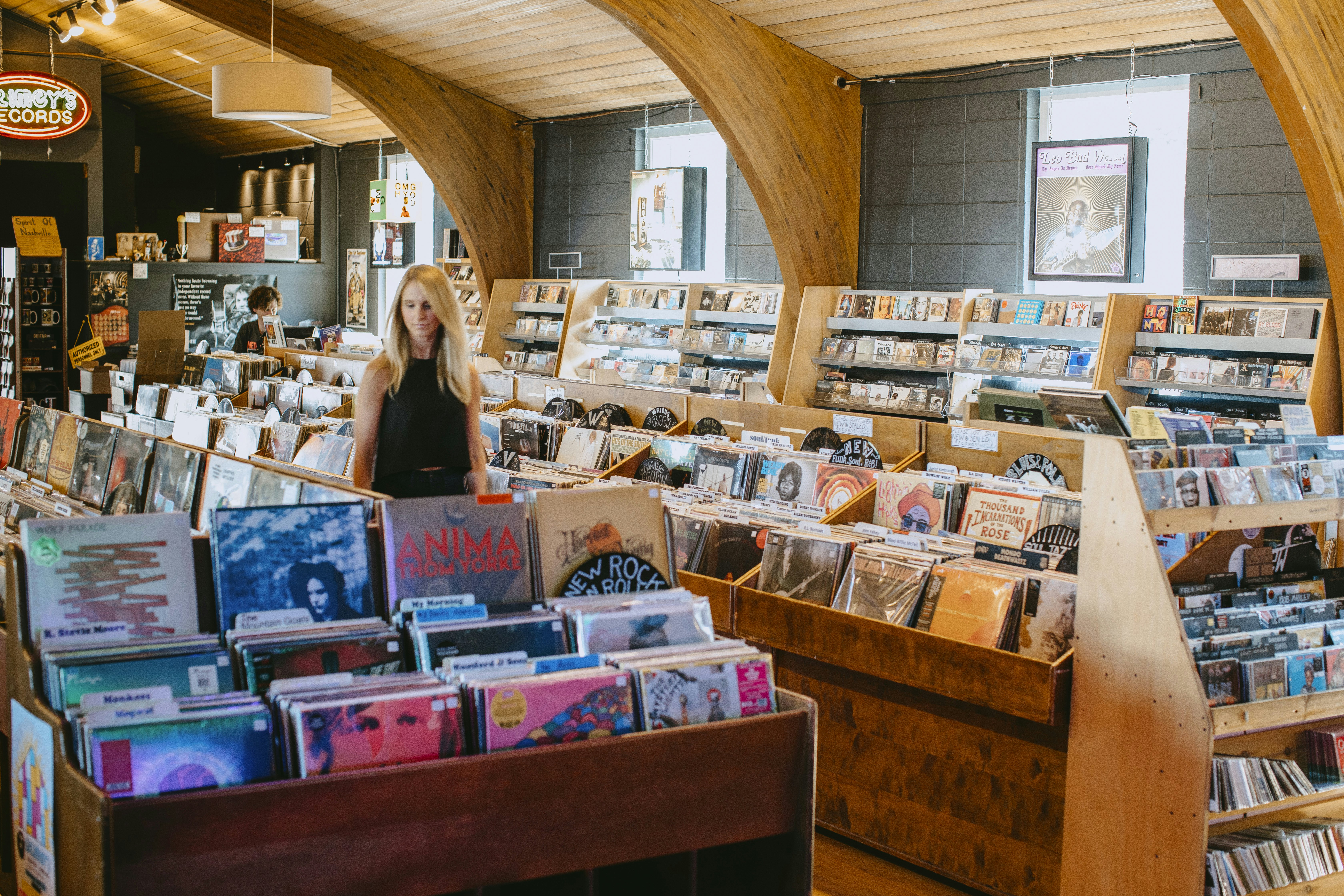 2019,  East Nashville,  Grimey's,  Grimey's New & Preloved Music,  Live Music Venue,  Local,  Music Shop,  Record Store,  Records,  Retail,  Vinyl,  Vinyls,  Human,  Indoors,  Person,  Shelf,  Shop,  Wood
East Nashville Courtesy photos
Article: Guide to East Nashville