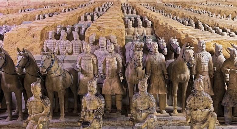 Xian China, May 30, 2017 The world famous Terracotta Army, part of the Mausoleum of the First Qin Emperor and a UNESCO World Heritage Site located in Xian China, License Type: media, Download Time: 2024-08-23T09:37:35.000Z, User: joe_lp, Editorial: true, purchase_order: 56530, job: Global Publishing-WIP, client: Your Ultimate Travel Adventure List 1, other: Joe Fullman