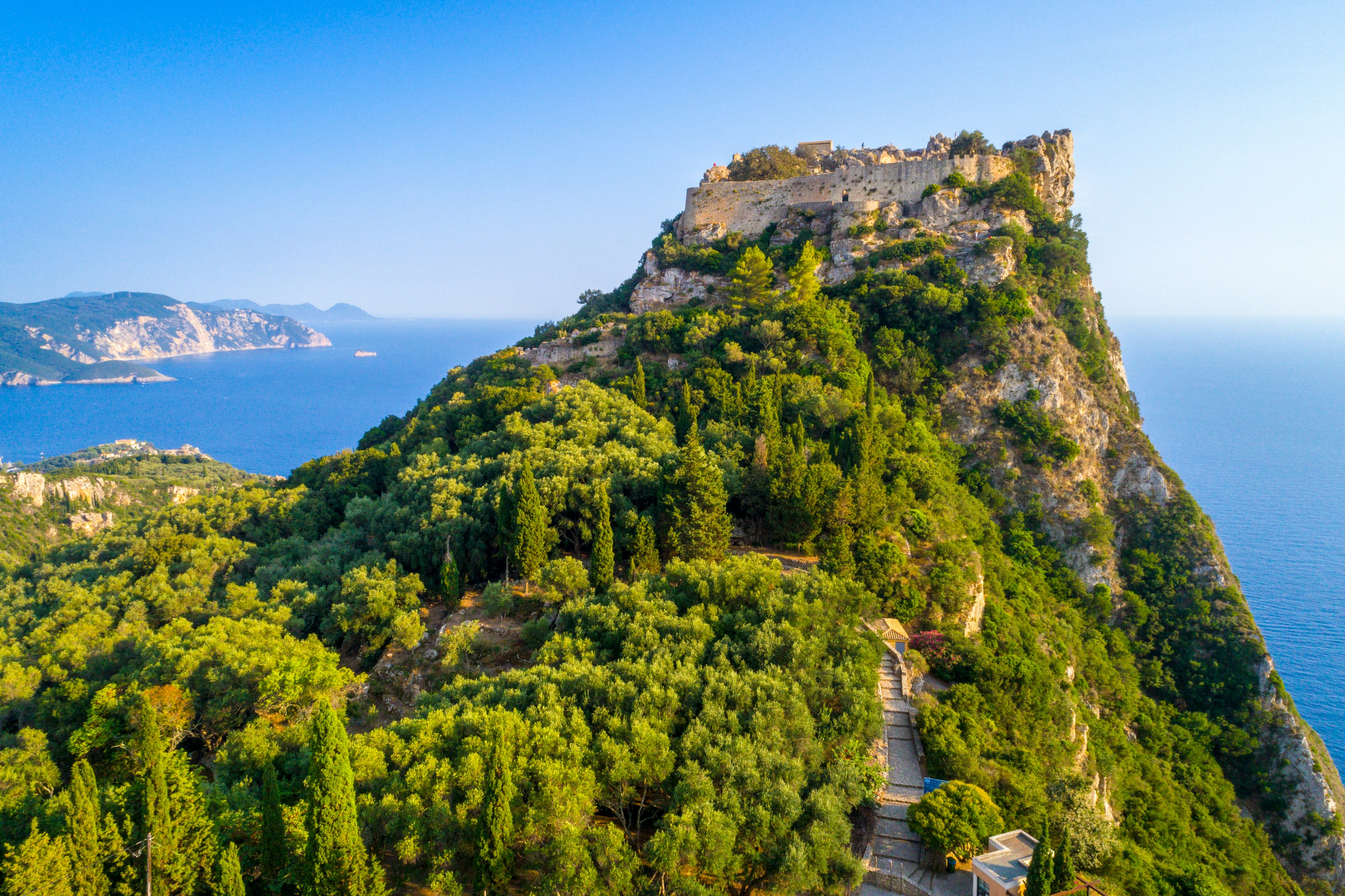 Ruins of a castle on top of a hill