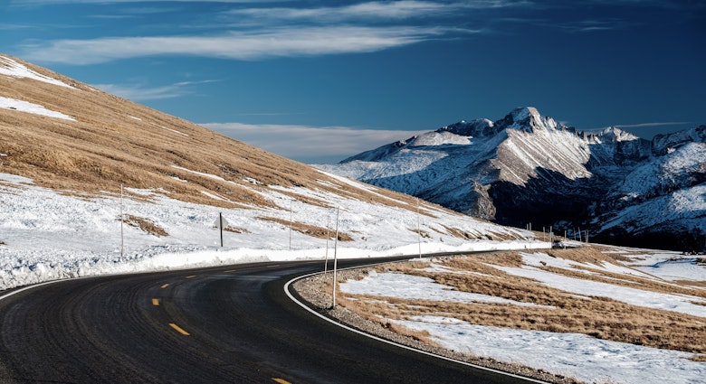 Trail Ridge Road, the highest (12,183 feet) continuous highway in the USA in high alpine tundra with rocks and mountains at autumn. Rocky Mountain National Park in Colorado, USA.
754439980
RFC, Shutterstock, america, asphalt, autumn, bends, blue, cloud, colorado, curve, curvy, day, highway, journey, landscape, mountain, natural, nature, nobody, outdoor, park, range, remote, ridge, road, rock, rocky, route, scenic, season, sky, snow, trail, travel, trip, tundra, usa, winding, winter, yellow, continental divide, rocky mountain national park, rocky mountains, trail ridge road, Freeway, Highway, Road, Tarmac
Trail Ridge Road, the highest (12,183 feet) continuous highway in the USA in high alpine tundra with rocks and mountains at autumn. Rocky Mountain National Park in Colorado, USA.