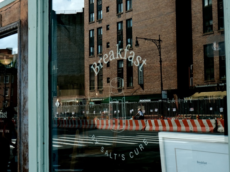 Front window of Breakfast by Salt's Cure, West Village, NYC