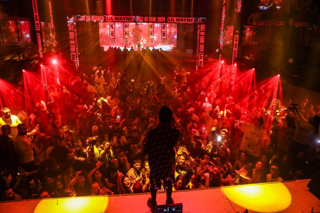 Lil Wayne performs at LIV Nightclub at Fontainebleau Miami on December 8, 2024 in Miami Beach, Florida.