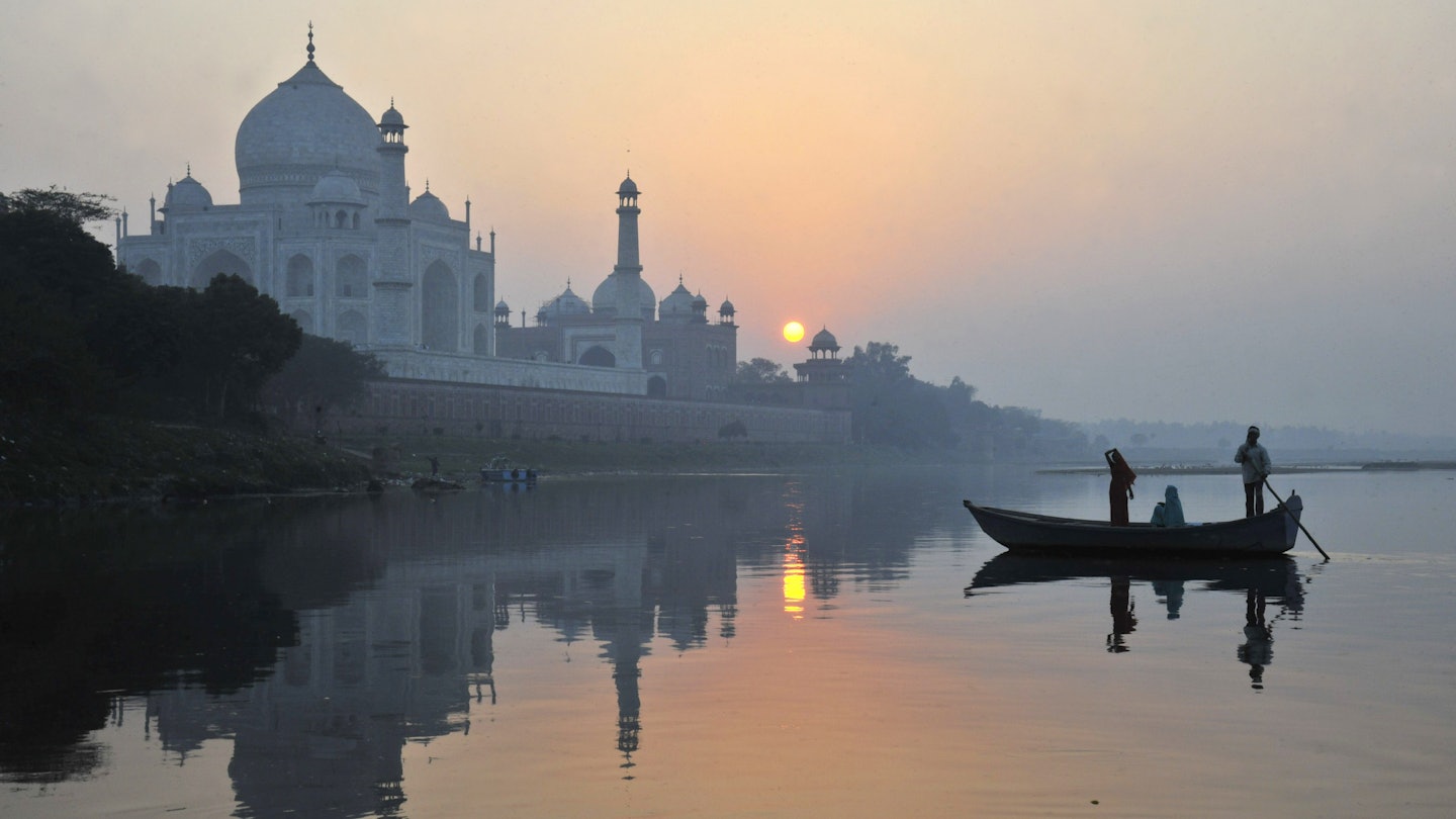 Boat paddling past Taj Mahal on Yamuna River.
Lonely Planet Traveller Magazine, Issue 43