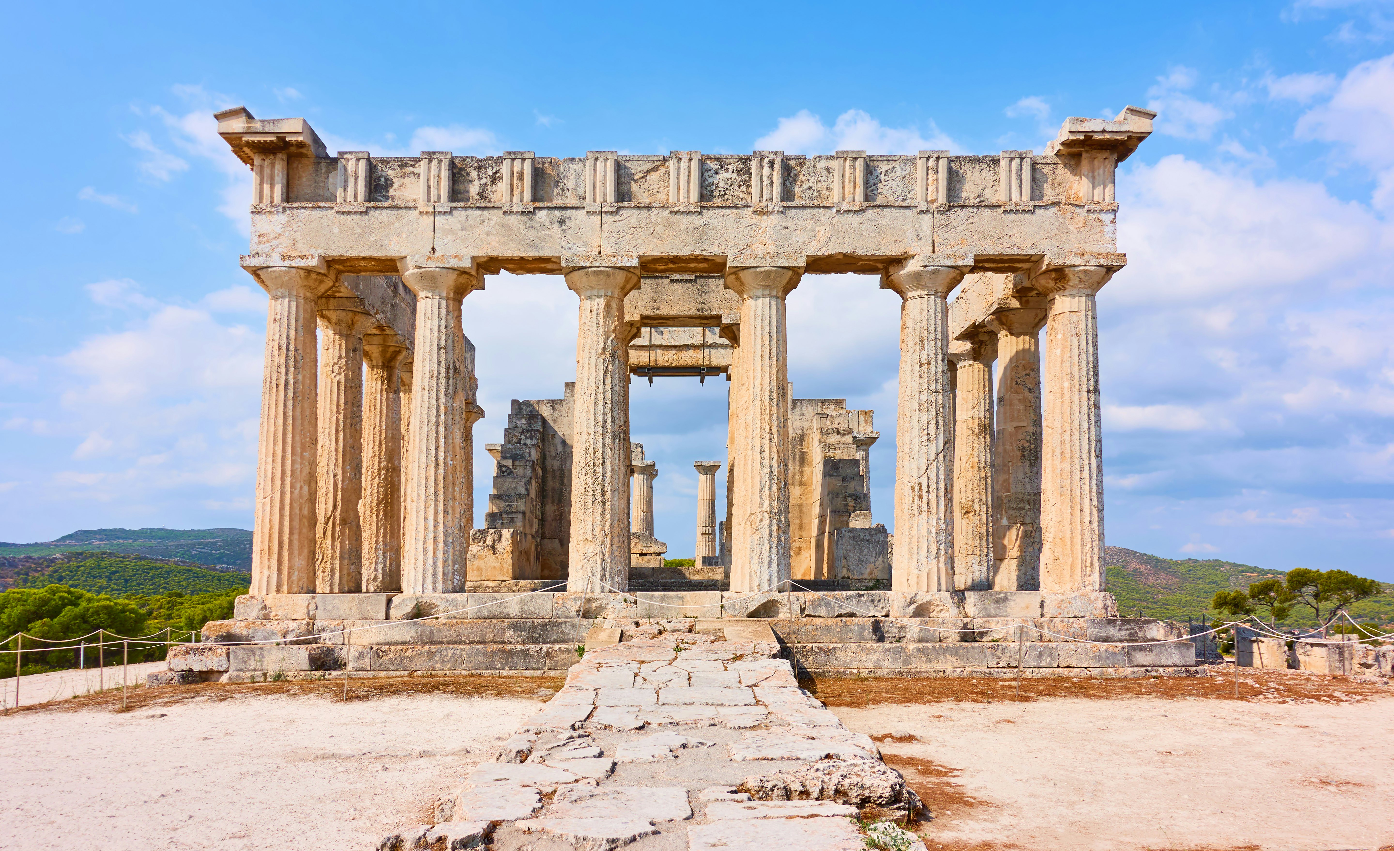 Temple of Aphaia in Aegina Island, Greece