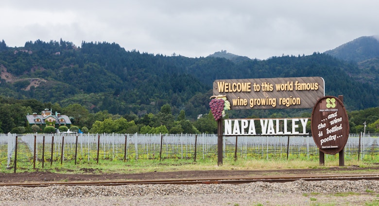 NAPA VALLEY, CALIFORNIA - JUNE 29: Welcome sign of the famous wine making area in Napa Valley, California on June 29, 2011. Napa Valley is considered one of the premier wine regions in the world License Type: media Download Time: 2023-08-31T00:57:49.000Z User: Is Editorial: Yes purchase_order: