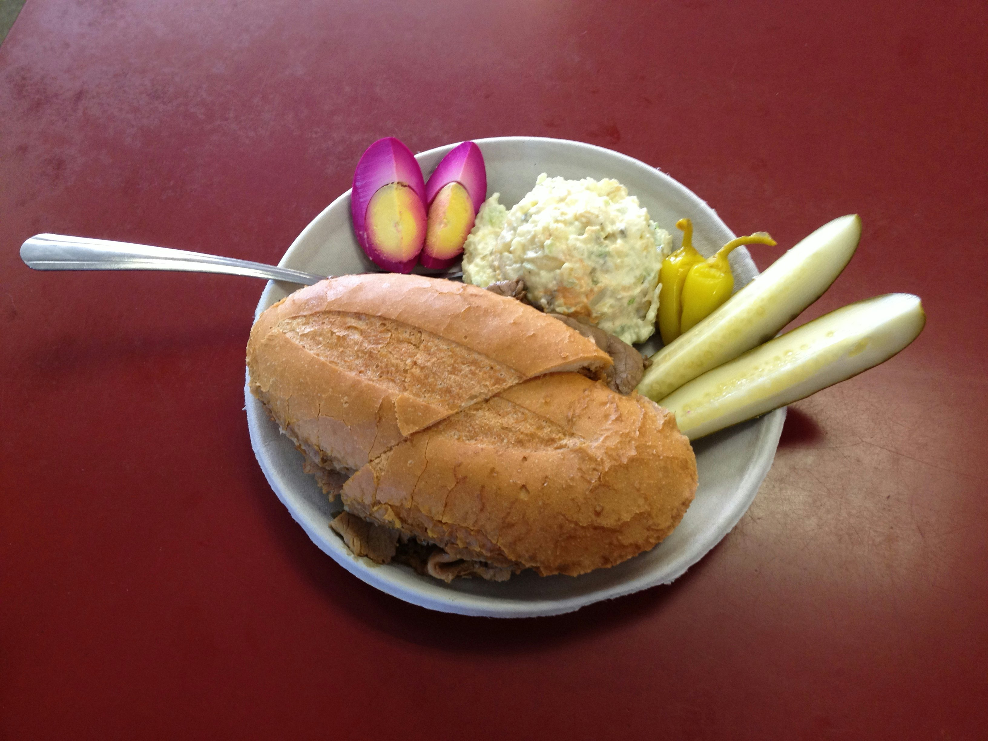 French dipped sandwich at Philippe the Original.