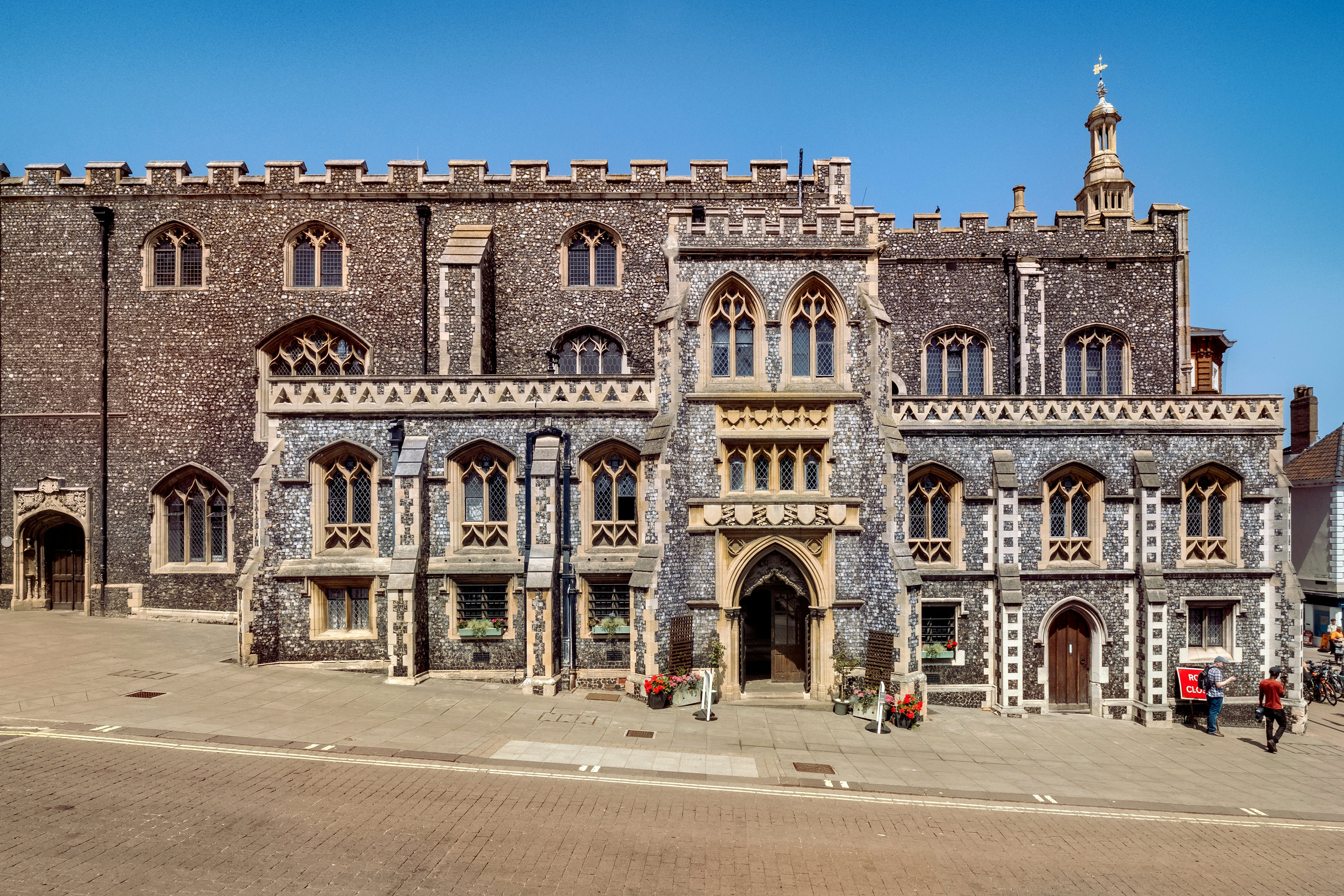 Norwich's historic guildhall near the city market place, England.