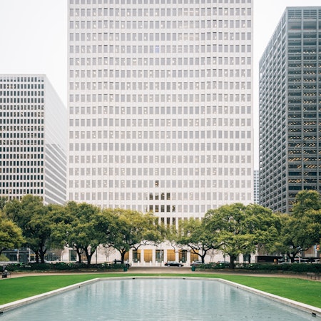 Reflecting pool at Hermann Square and modern buildings in downtown Houston, Texas, License Type: media, Download Time: 2025-01-27T22:09:08.000Z, User: adouglaslott59, Editorial: false, purchase_order: 65050 - Digital Destinations and Articles, job: future digital articles, client: future digital articles, other: Ann Douglas Lott