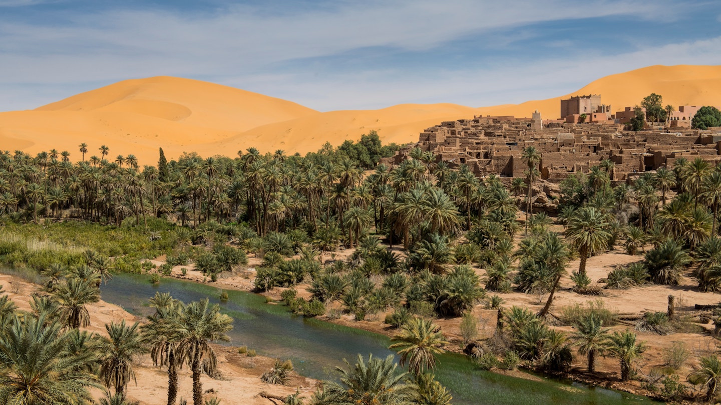 View over the Oasis of Taghit, western Algeria, North Africa, Africa, License Type: media, Download Time: 2025-06-11T16:22:58.000Z, User: LP_KBaxter, Editorial: false, purchase_order: 65050 - Digital Destinations and Articles, job: Lonely Planet, client: A first-time guide to the Algerian Sahara, other: Kathleen Baxter