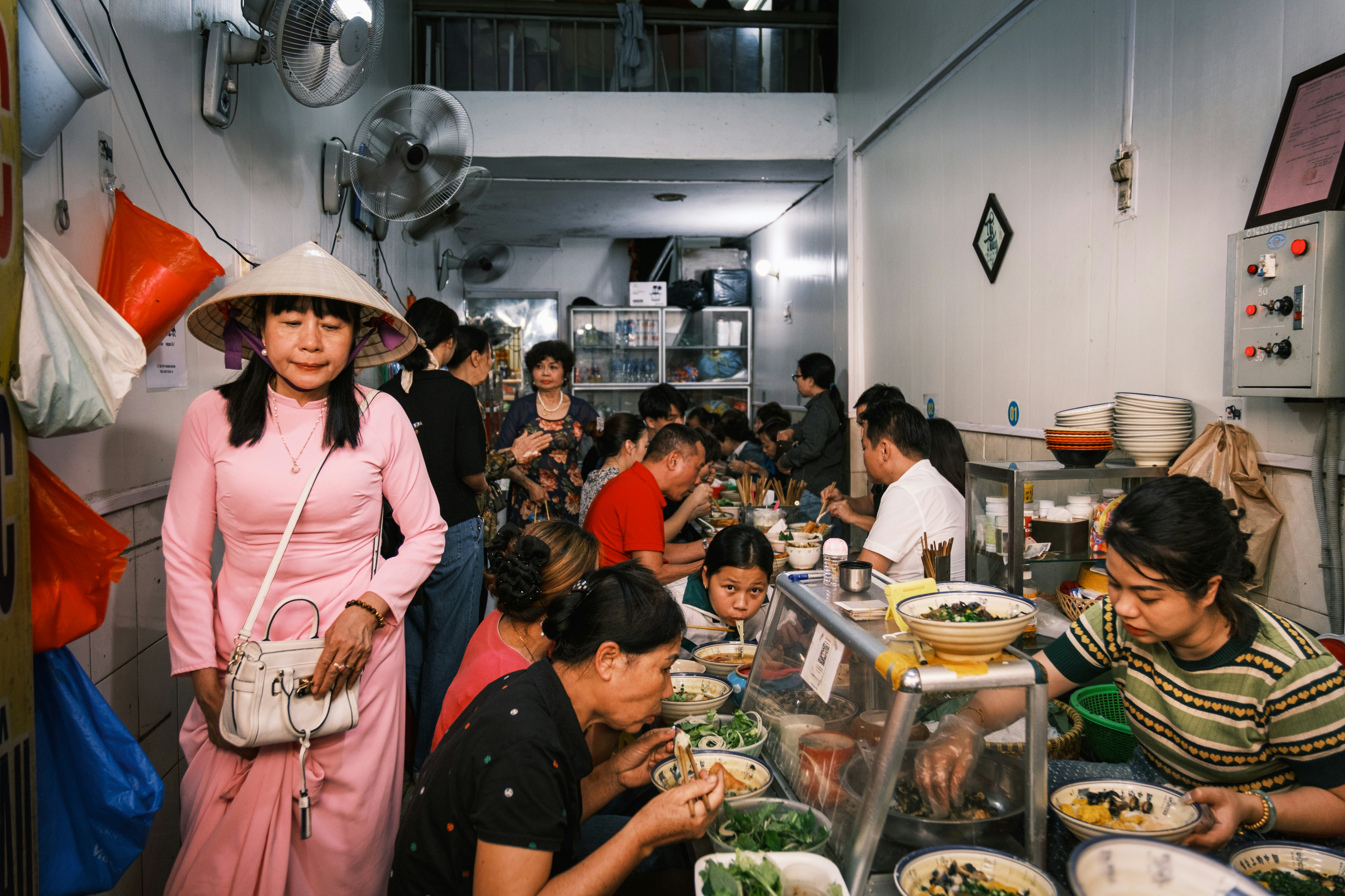 Noodle restaurant in the Old Quarter, Hanoi