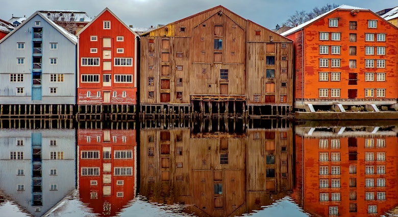 Bakklandet and wooden houses of Trondheim.
