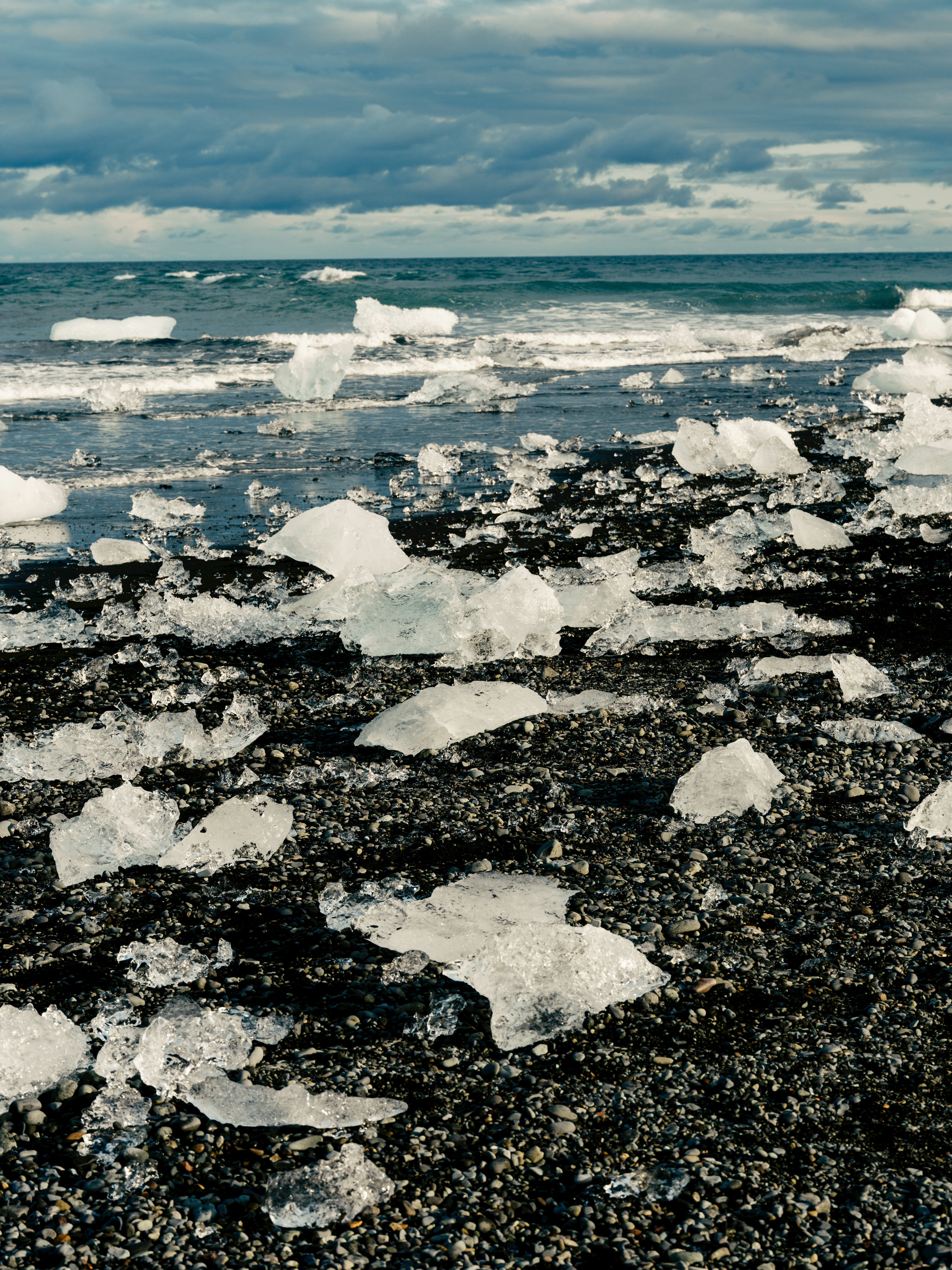 Ice on Diamond Black Sand Beach
