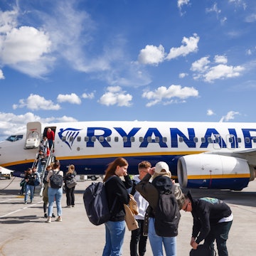 Passengers are leaving Ryanair airplane at Athens International Airport in Athens, Greece on March 13, 2024. (Photo by Beata Zawrzel/NurPhoto via Getty Images)
2089843687
european, athens, greek, urban, plane, flight, cheap, 737, trip, transport, civil, aviation, airline, aircraft, passengers, athens international airport, march 13, beata zawrzel, nurphoto, airport operations, european travel, budget carrier, low-cost airline, air travel, commercial aviation, passenger service, flight arrival, air transport
Passengers are leaving Ryanair airplane at Athens International Airport in Athens, Greece on March 13, 2024. (Photo by Beata Zawrzel/NurPhoto via Getty Images)