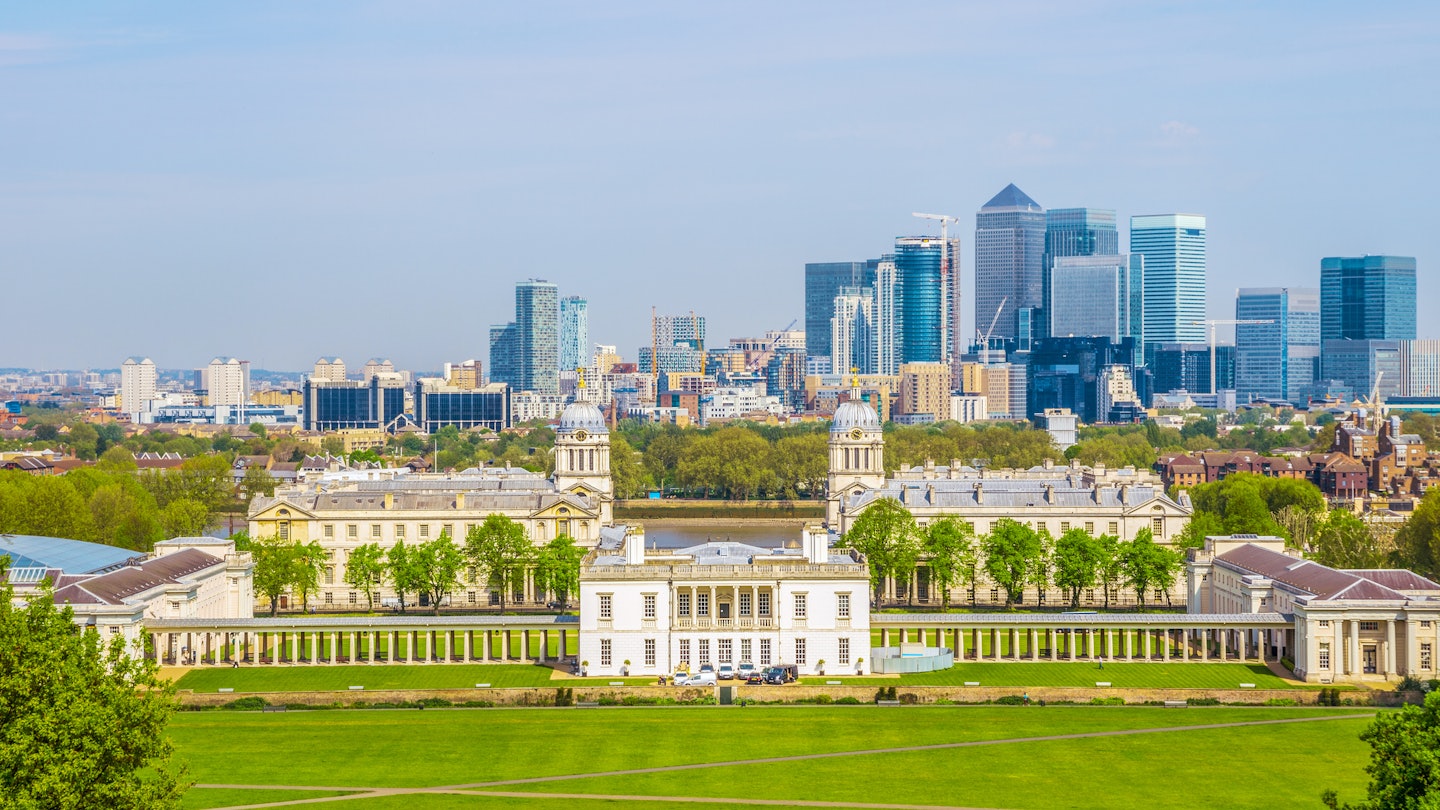 London, UK - May 9, 2016 - View of Canary Wharf and Greenwich University from Greenwich hill
538351582
Capital Cities, Building Exterior, Royalty, Colonnade, Canary, Greenwich - London, London - England, Skyscraper, Scenics, Green Color, Modern, British Culture, Famous Place, Business, Finance, Architecture, Urban Scene, Outdoors, Panoramic, Viewpoint, Navy, Tourist, England, UK, Summer, Hill, Landscape, Sky, Museum, University, Park - Man Made Space, Commercial Dock, Harbor, Urban Skyline, Cityscape
View over the Old Royal Naval College in Greenwich, London.