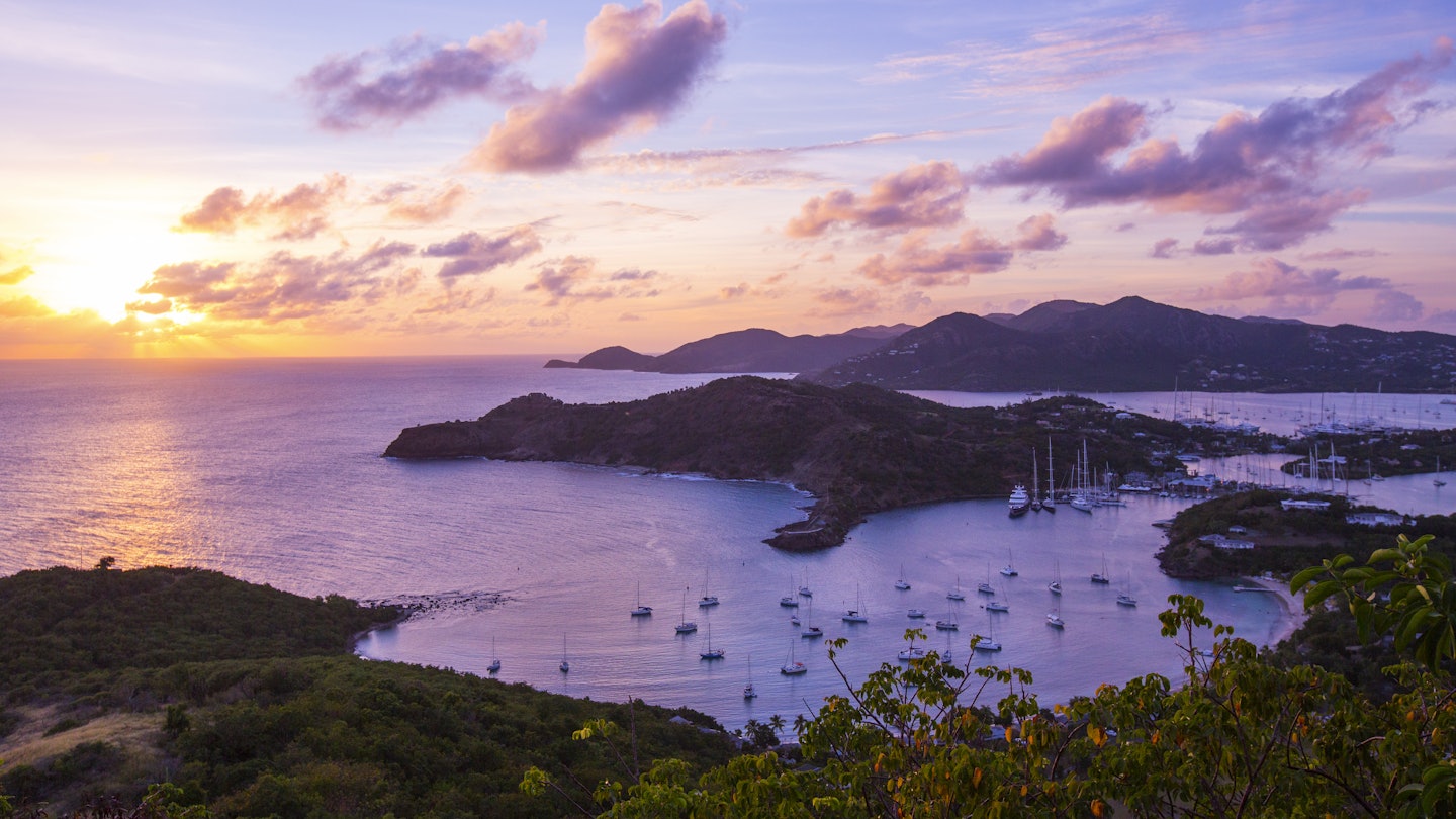 558009865
travel, elevated view, silhouette, coast, sunset and sunrise, shirley heights, west indies, getting away from it all, antigua, day, english harbour, evening, calm, yacht, nobody, outdoors, travel destination, sunlight, beauty in nature, falmouth harbour, summer, idyllic, purple, island, scenics, nature, bay, peaceful scene, the caribbean
View from Shirley Heights over English Harbour, Antigua, West Indies - stock photo