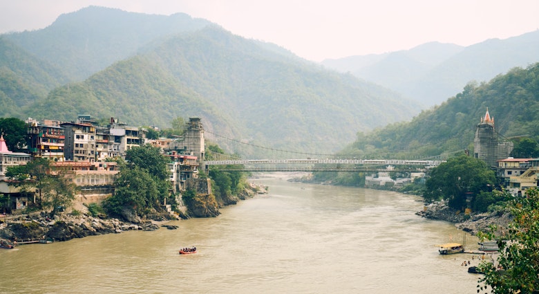 RISHIKESH, INDIA. MAY 2025
Lakshman Jhula // Laxman Jhula from the Little Budha Buddha Cafe
