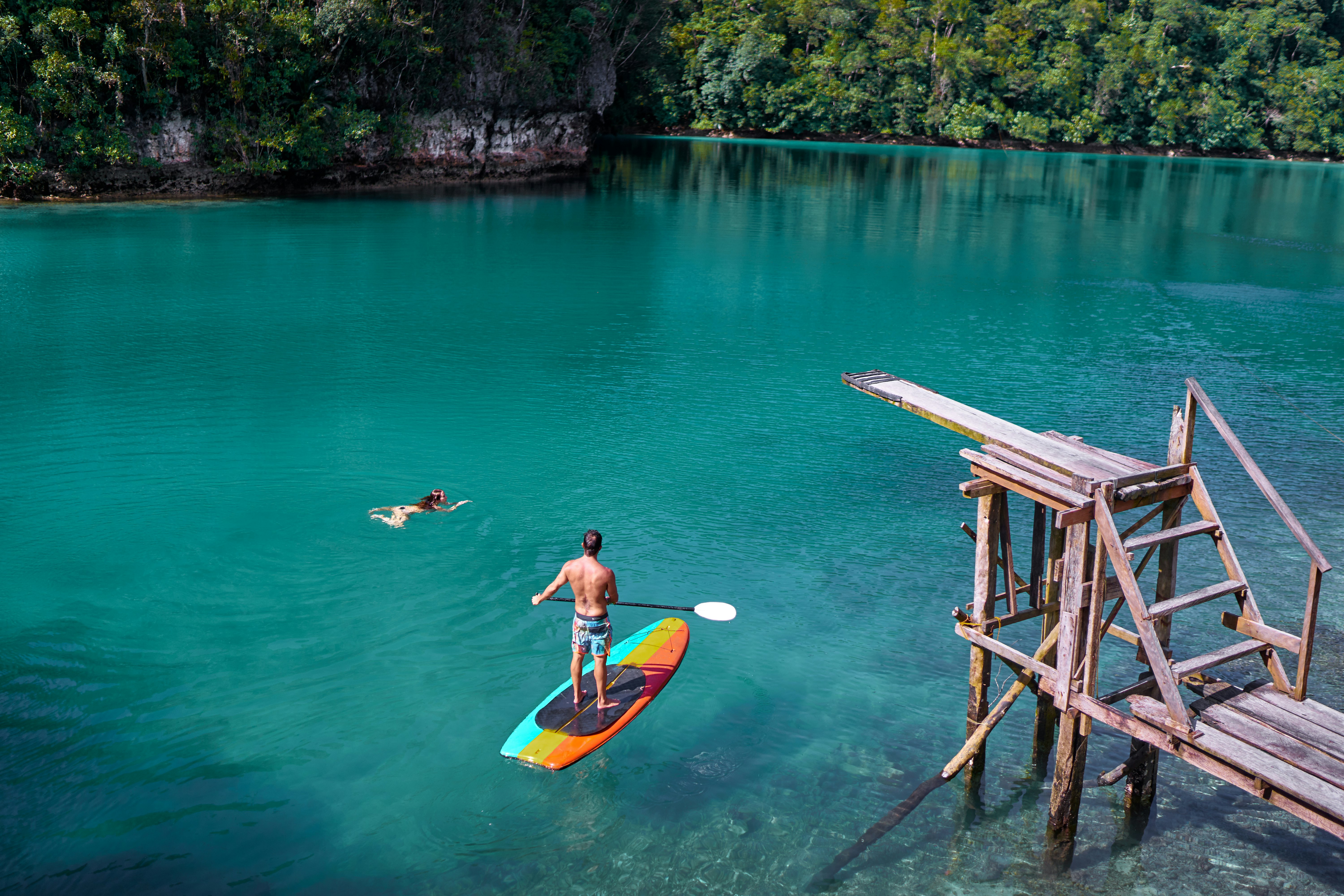 SUP in Sugba Lagoon, Siargao Island, Philippines