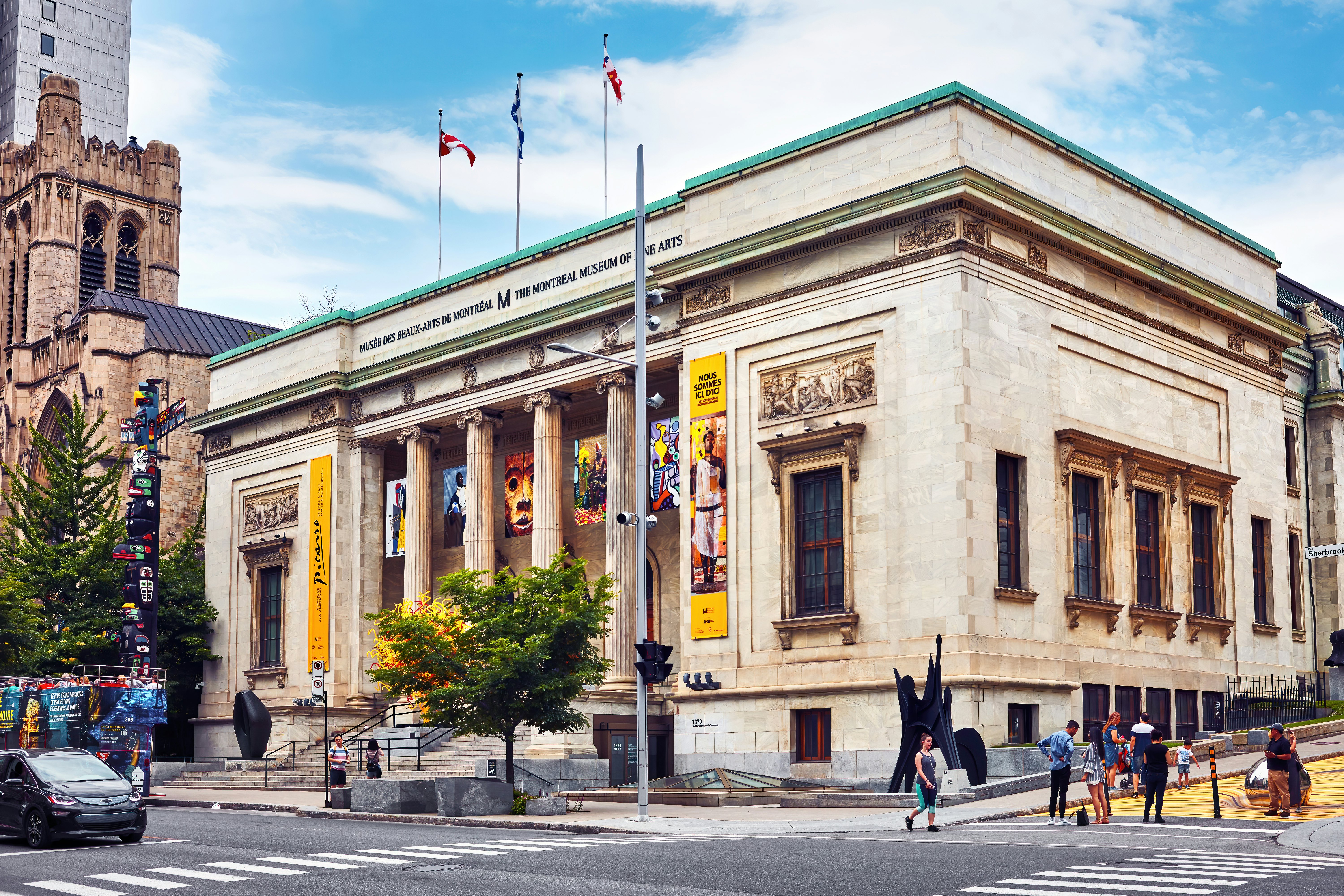 Montreal museum of fine arts building exterior in summer time in Montreal, Quebec, Canada