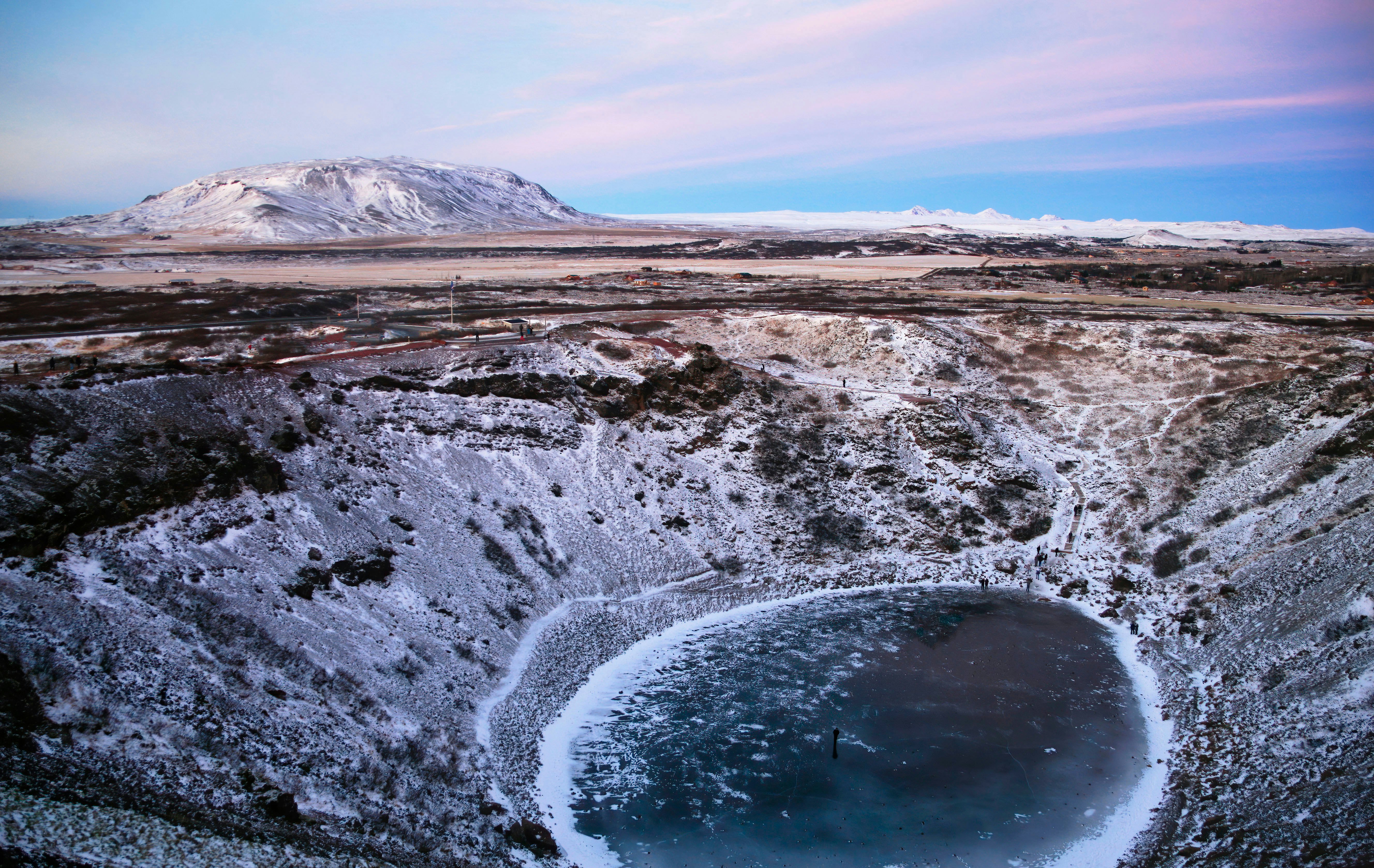 The beautiful Kerid Crater in Iceland, Europe