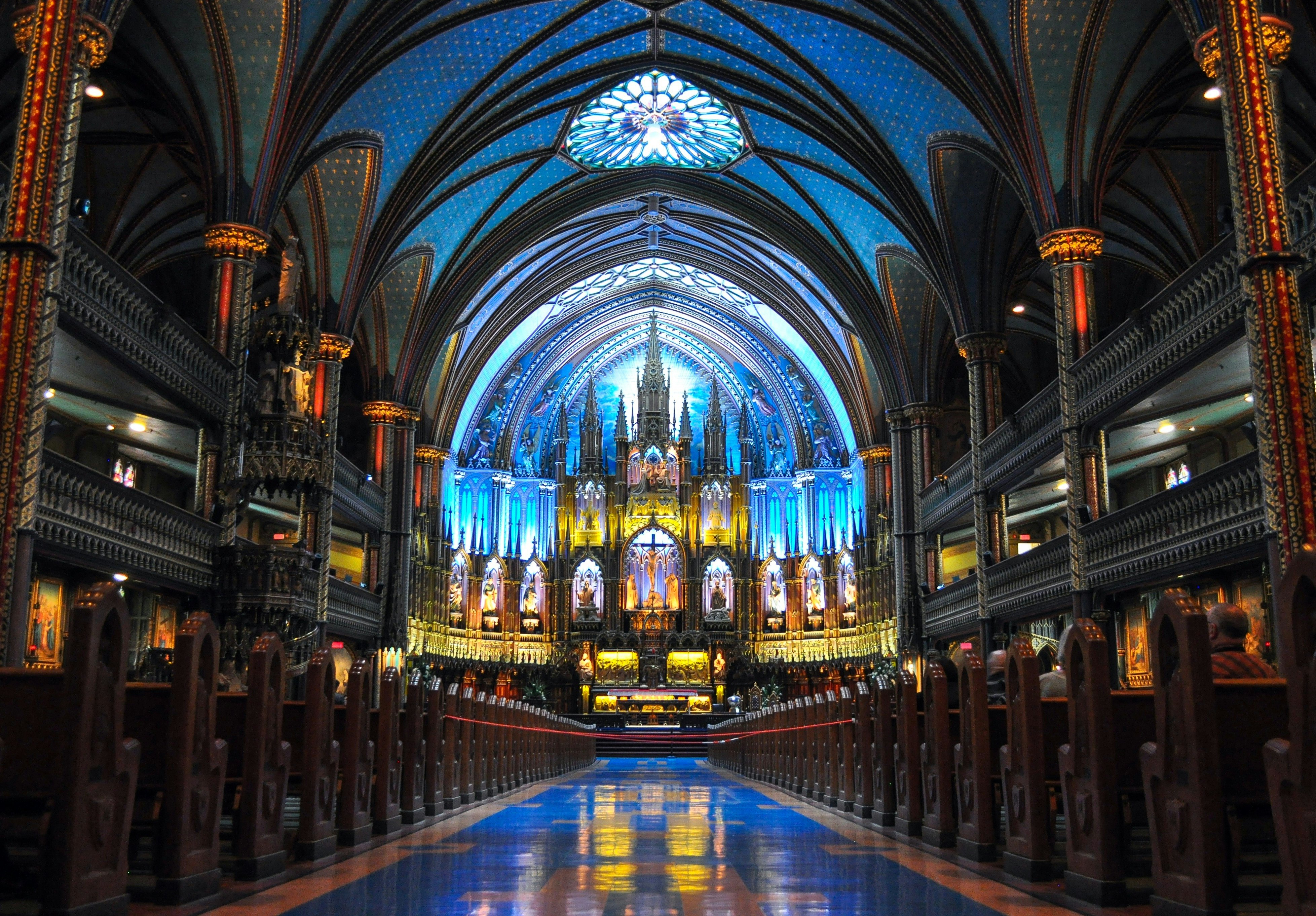Interior of the Notre-Dame Basilica of Montreal.