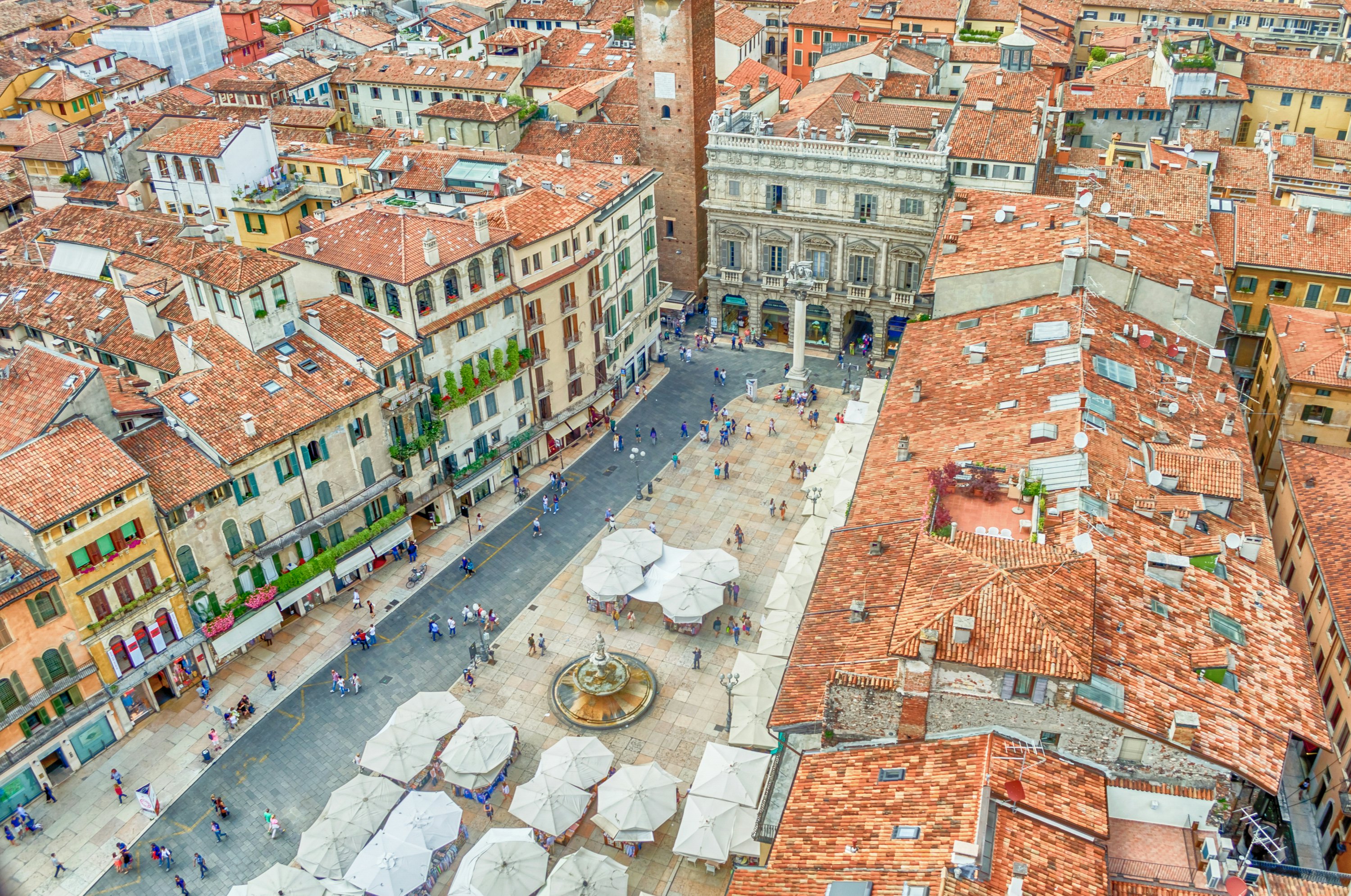 View over Piazza delle Erbe in Verona, Italy