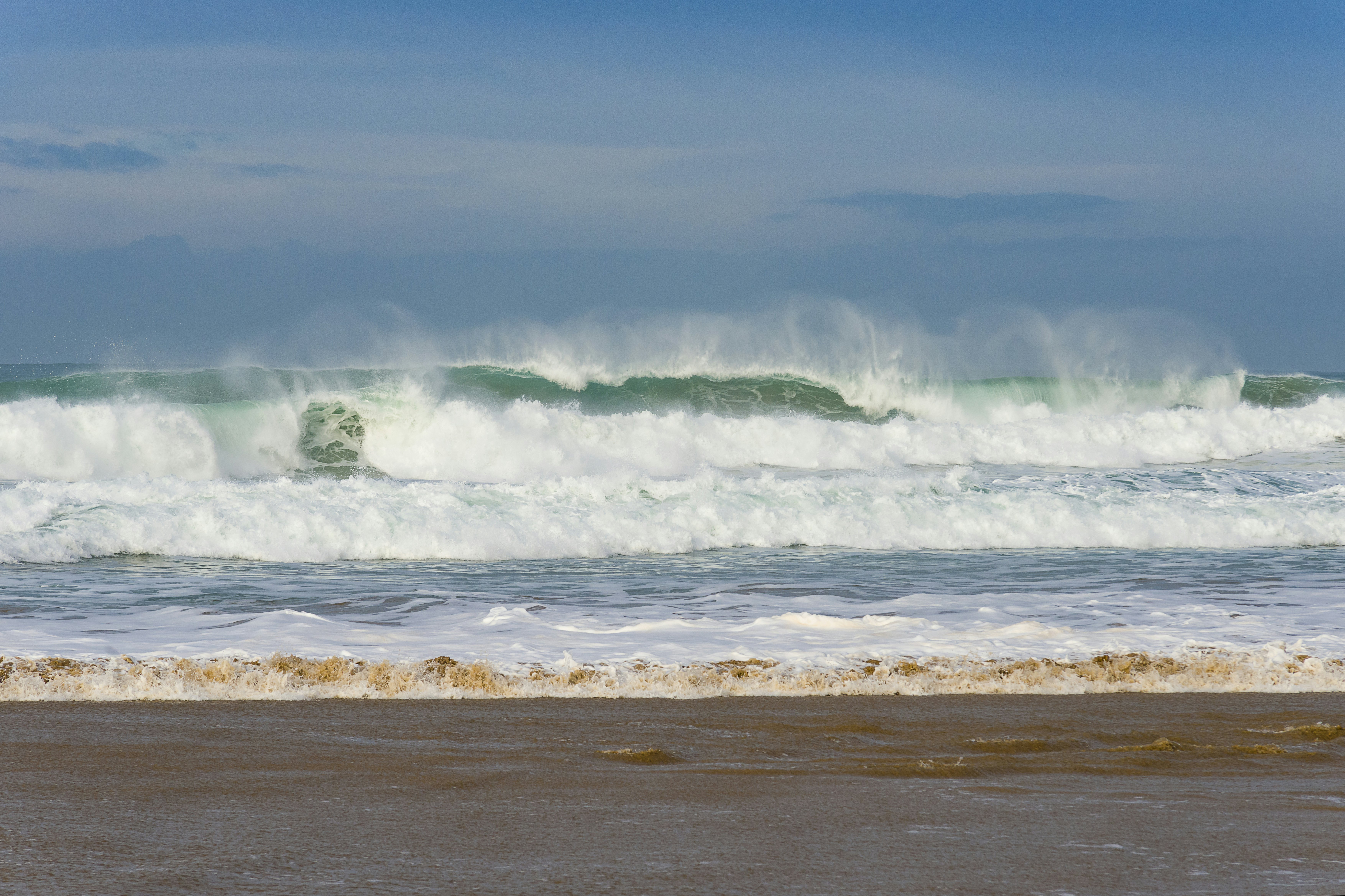 Powerful waves at Watergate Bay, Newquay, Cornwall, England.