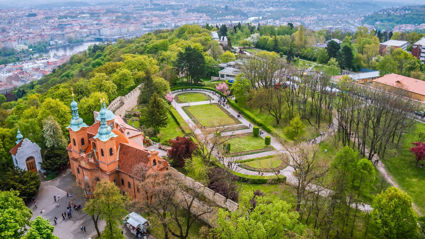 View on Prague from Petrin Hill Tower in Czech Republic License Type: media Download Time: 2022-12-01T02:47:18.000Z User: mvm_lonelyplanet Is Editorial: No purchase_order: