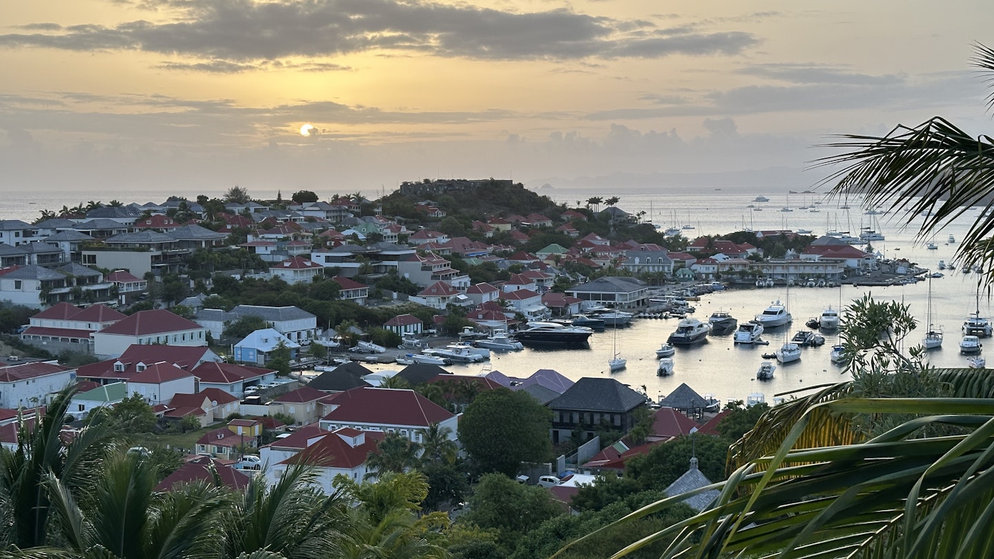 View of Gustavia, Saint Barthélemy at sunset