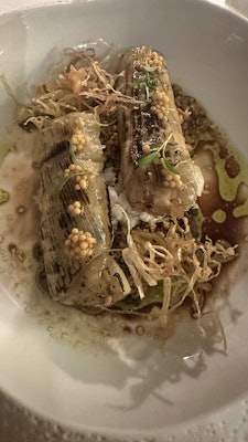 Veal stuffed leeks