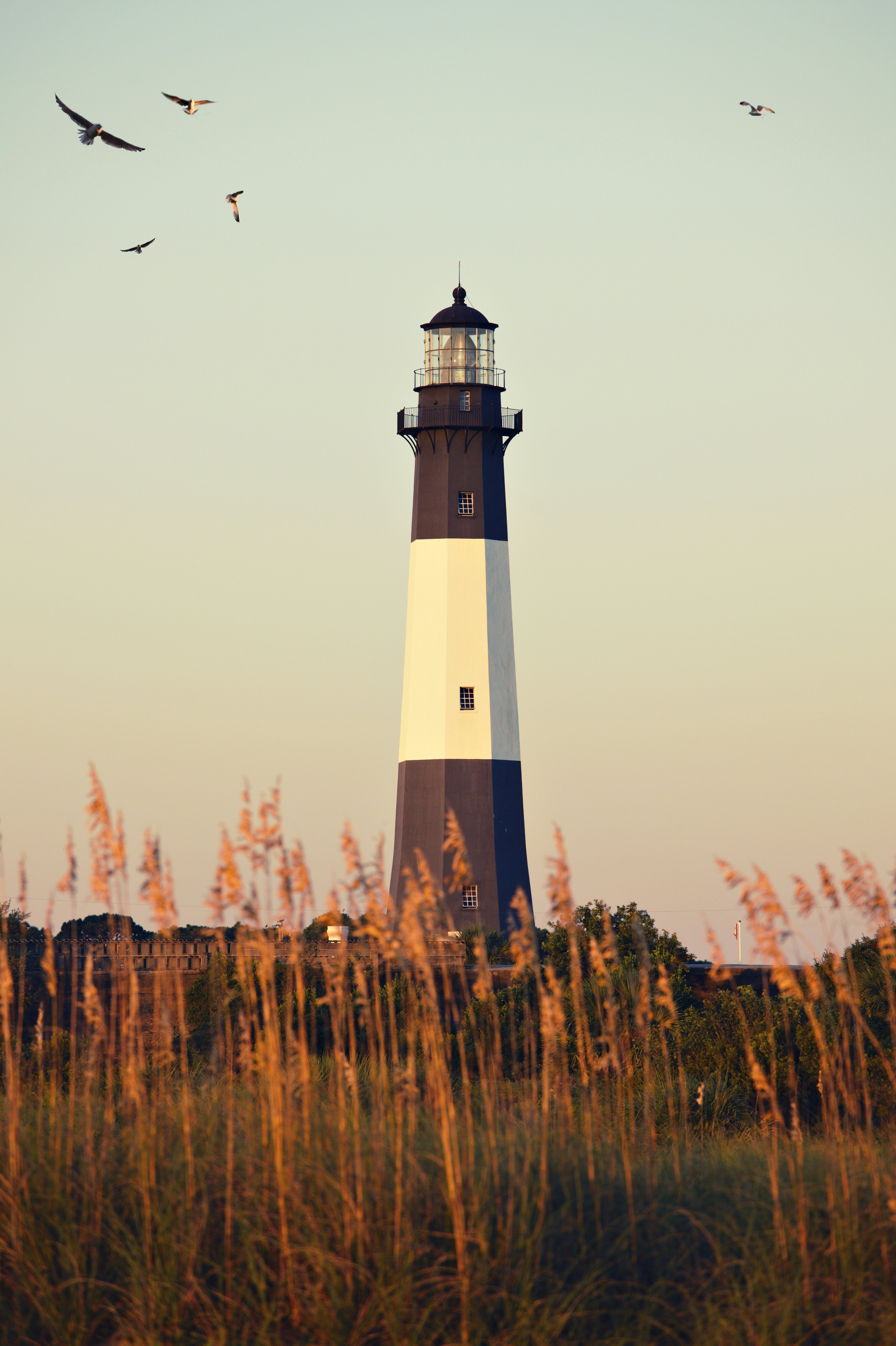 Lighthouse at sunrise, Tybee island, USA