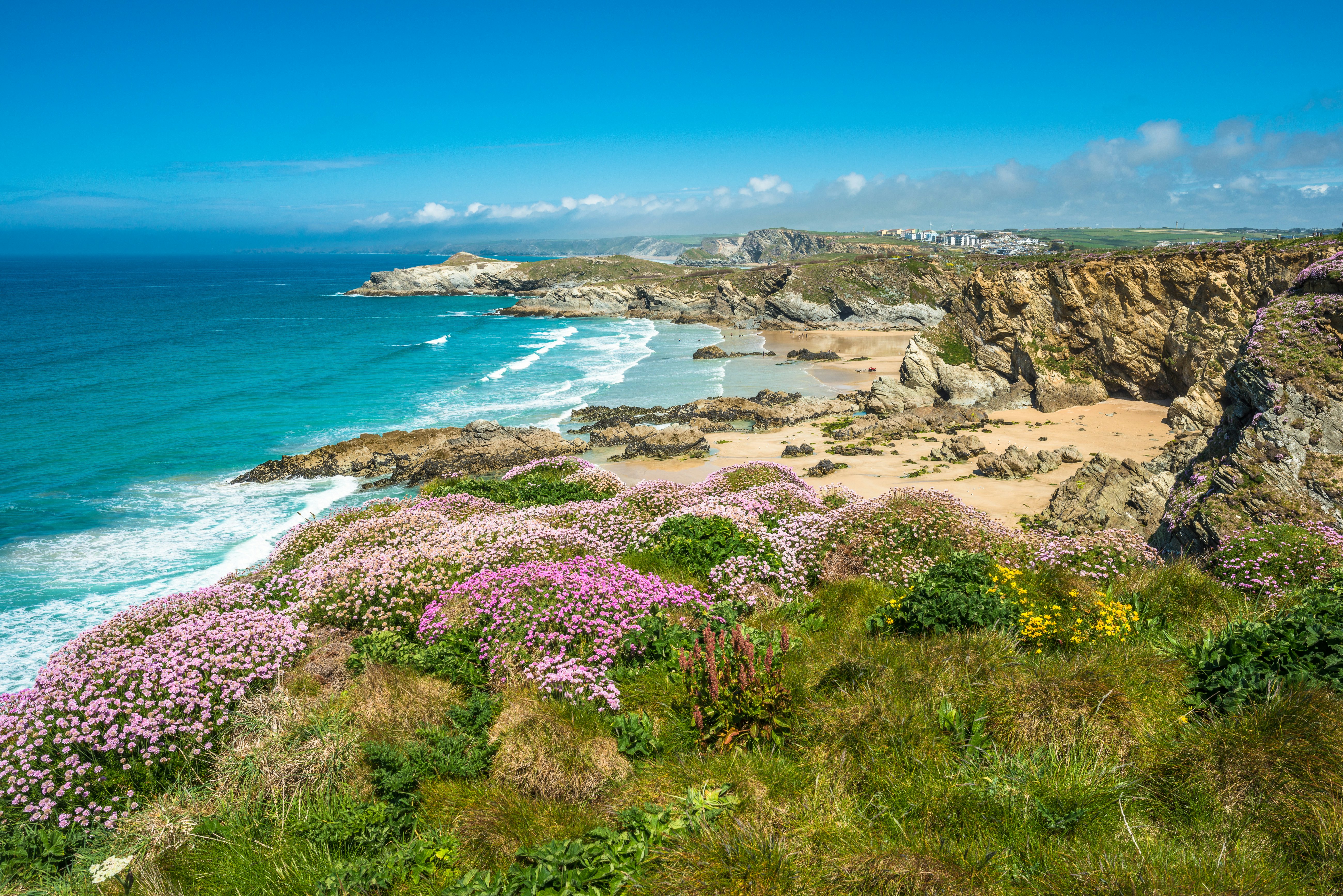 Stunning coastal scenery close to Newquay in North Cornwall, England.