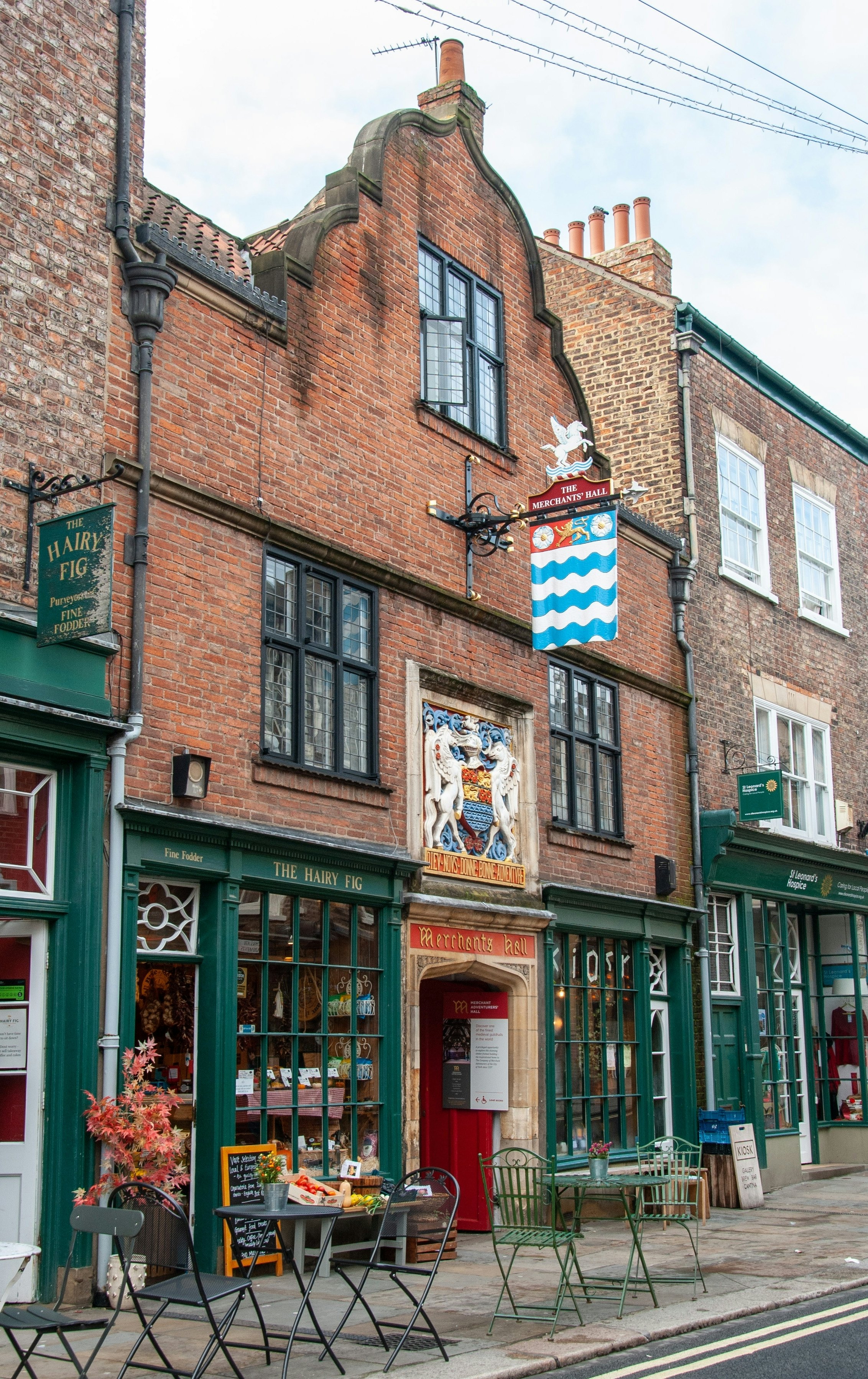 The Gatehouse of the the Merchant Adventurers' Hall medieval guildhall on Fossgate street in the city of York, England