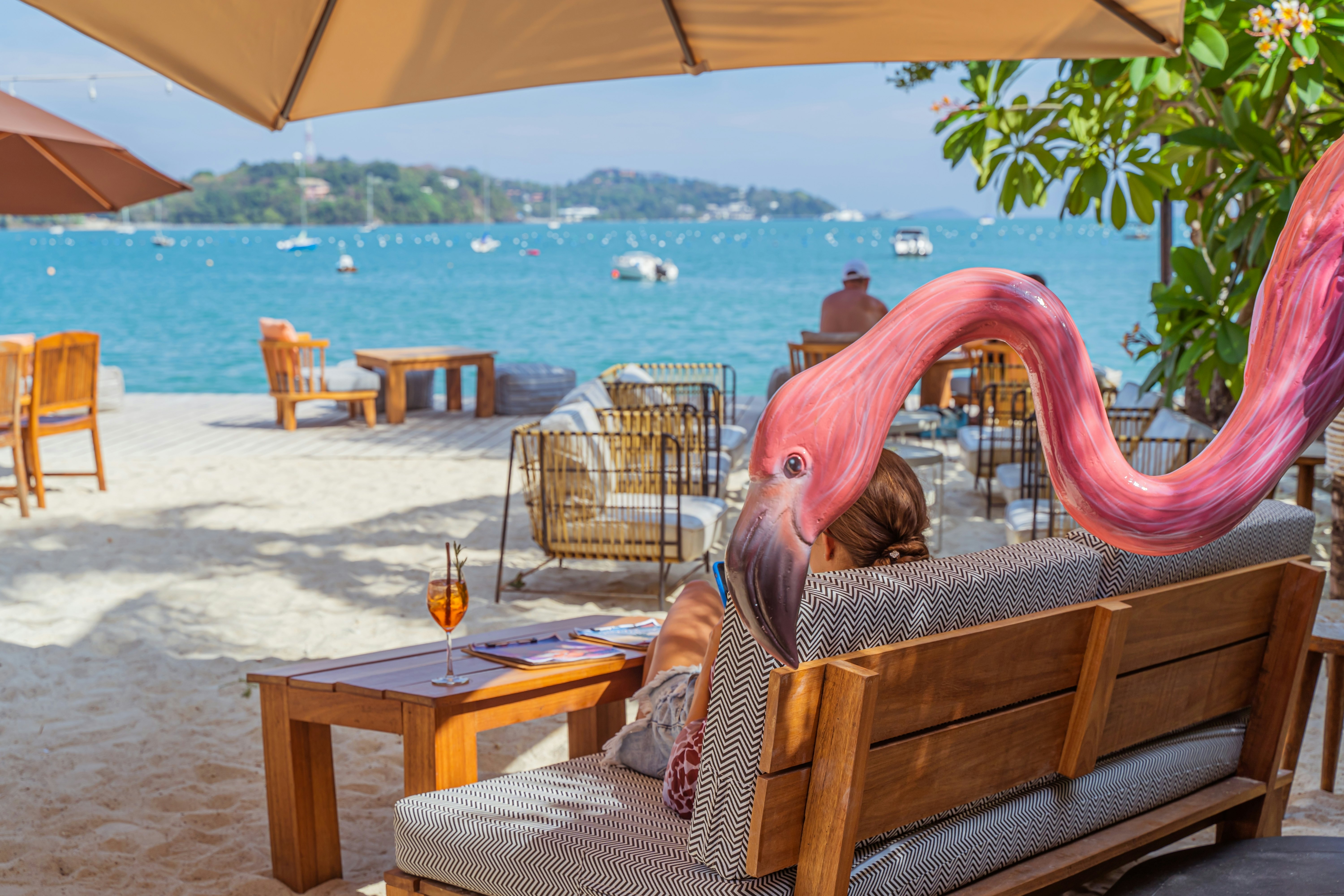 View from a cafe at Ao Yon Beach, Phuket Thailand.