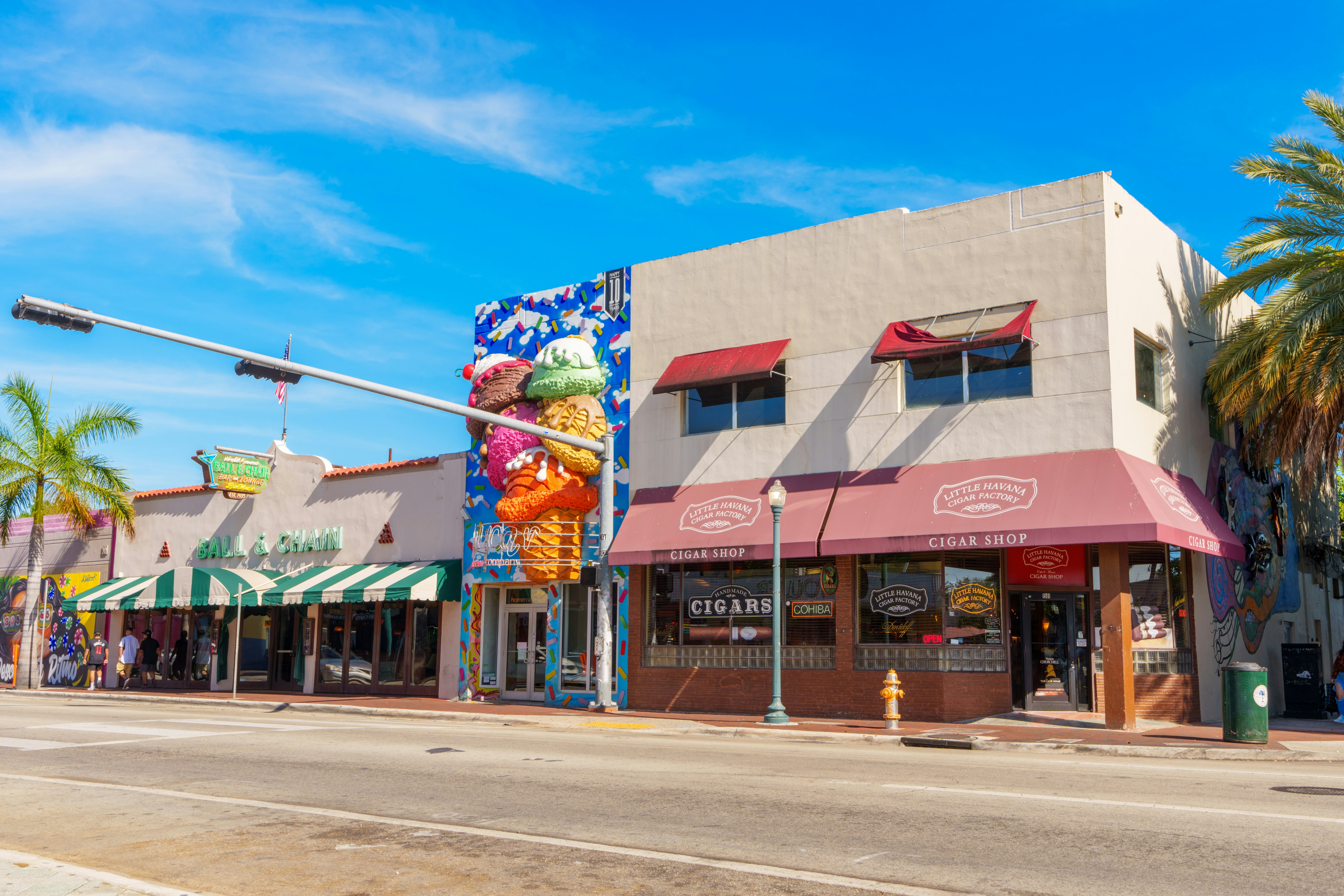 Tourist destination shops on Calle Ocho in Little Havana, Miami