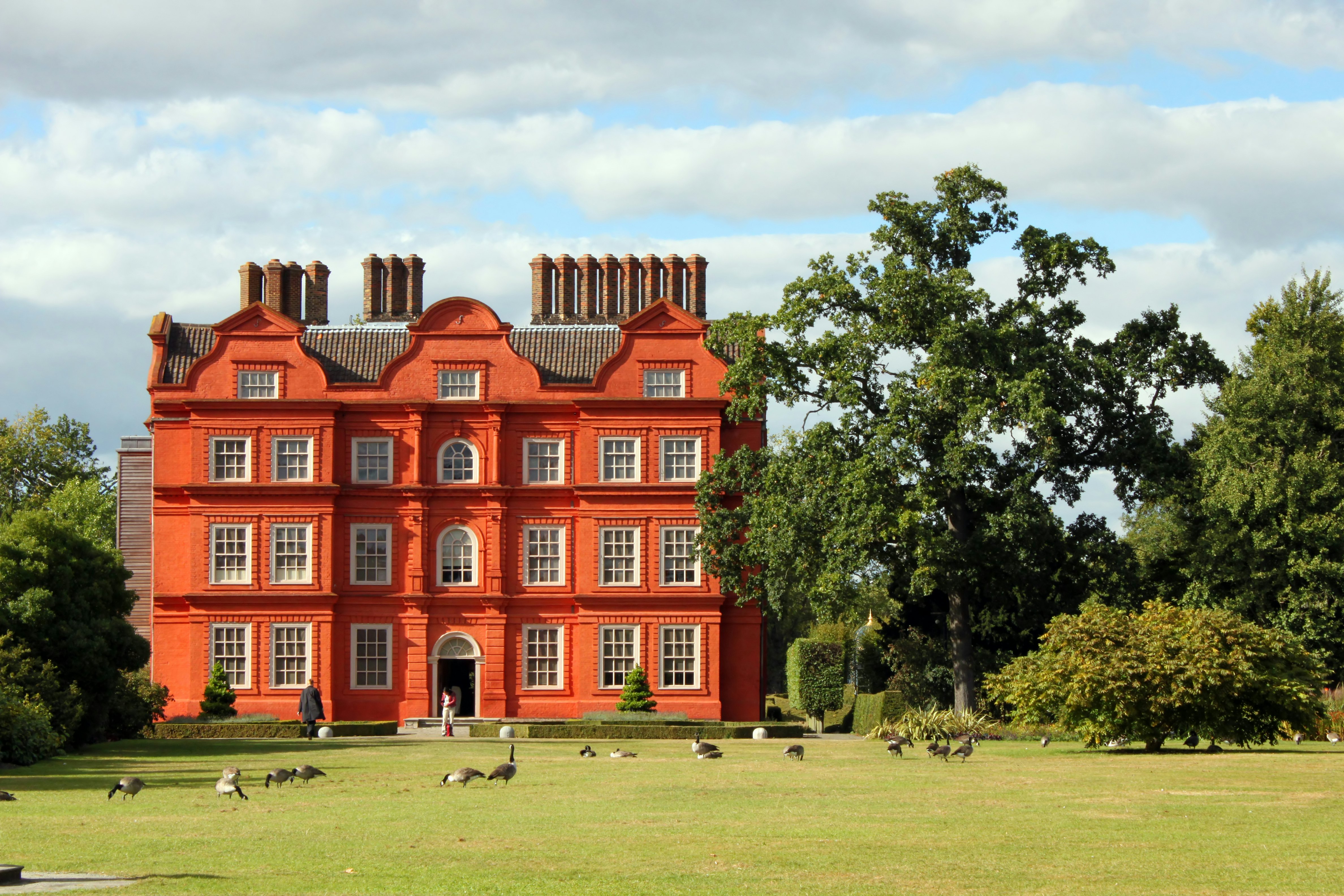 The frontage of Kew Palace near Kew Gardens in London, England.