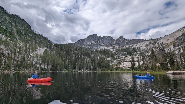 Ann Douglas hikes over boulders above Camas Lake