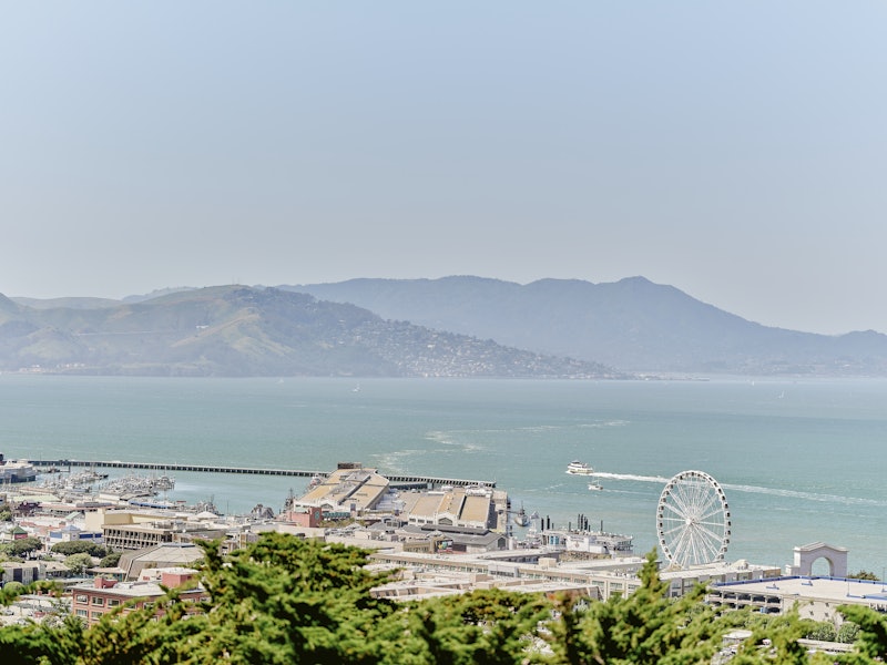 view of ocean from the top of Coit Tower