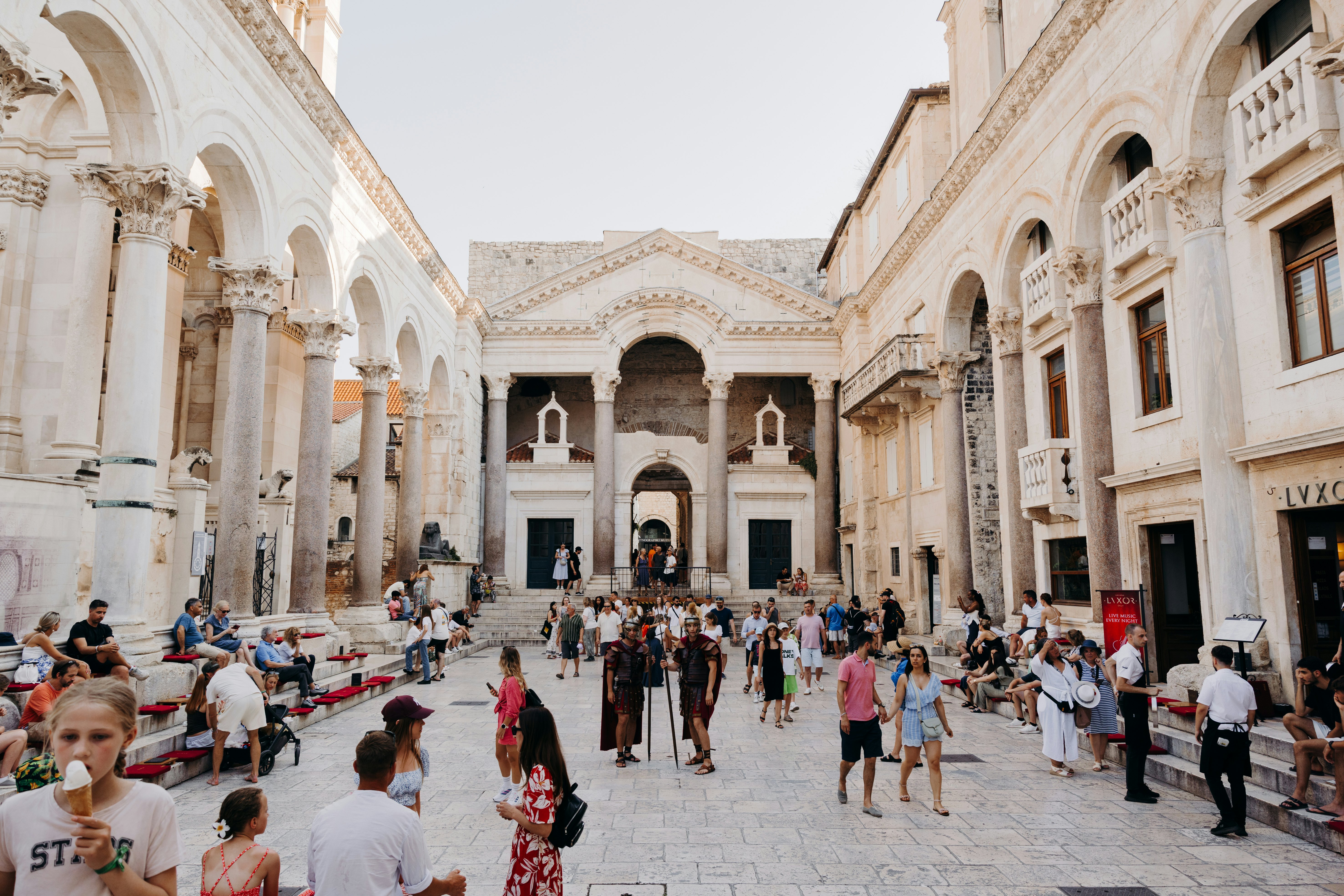 Street scene at Diocletian Palace in Split