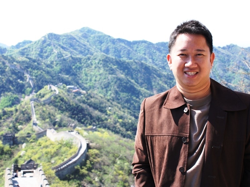 James Pham with the Great Wall in the background